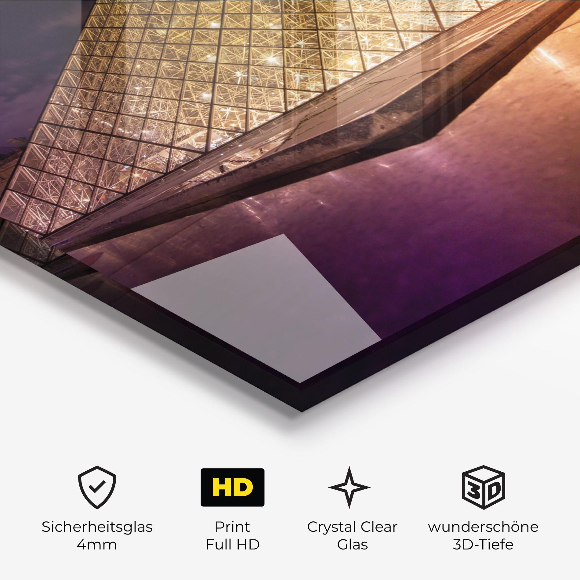 Glasbild Louvre Museum Light mockup 3