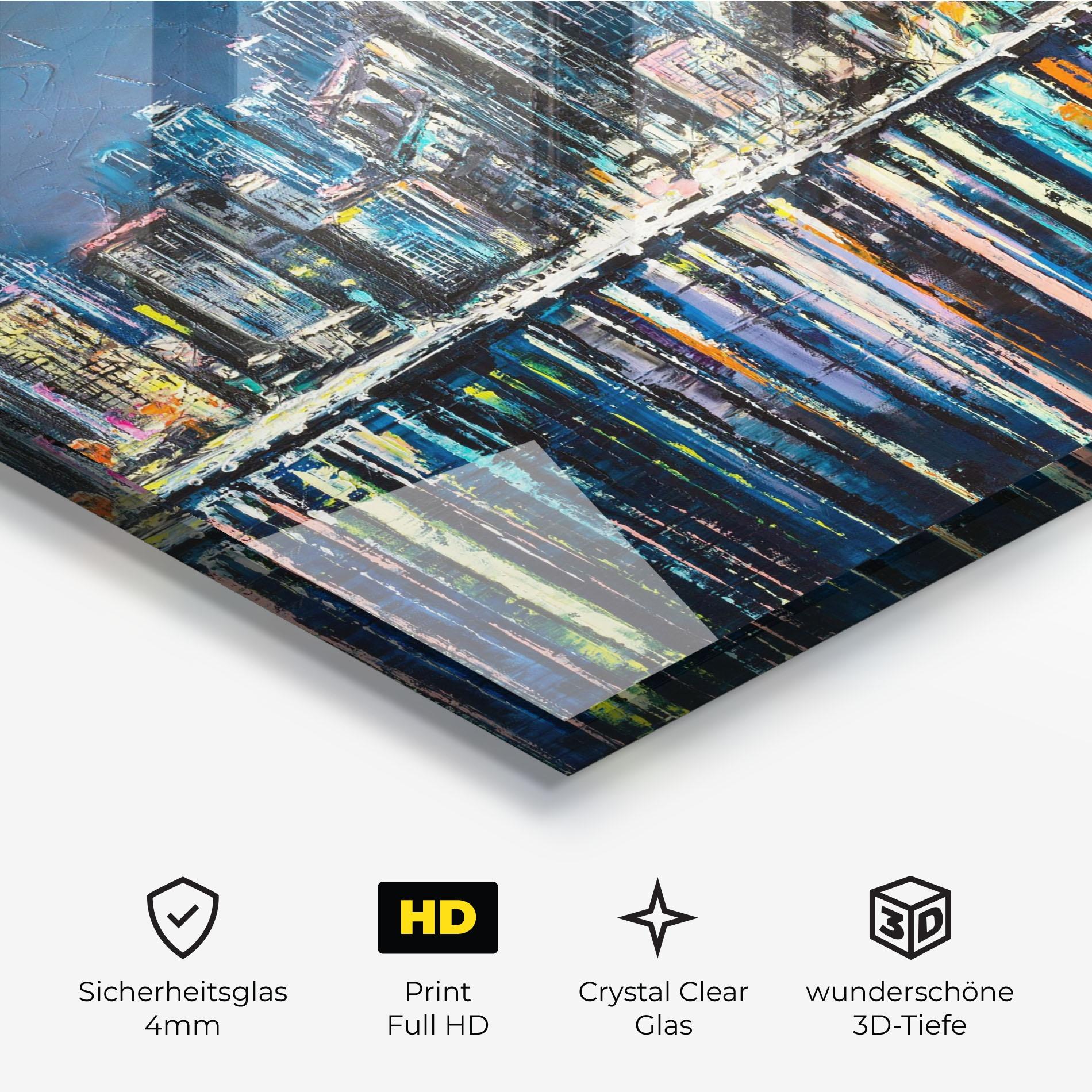 Glasbild Night Cityscape mockup 3