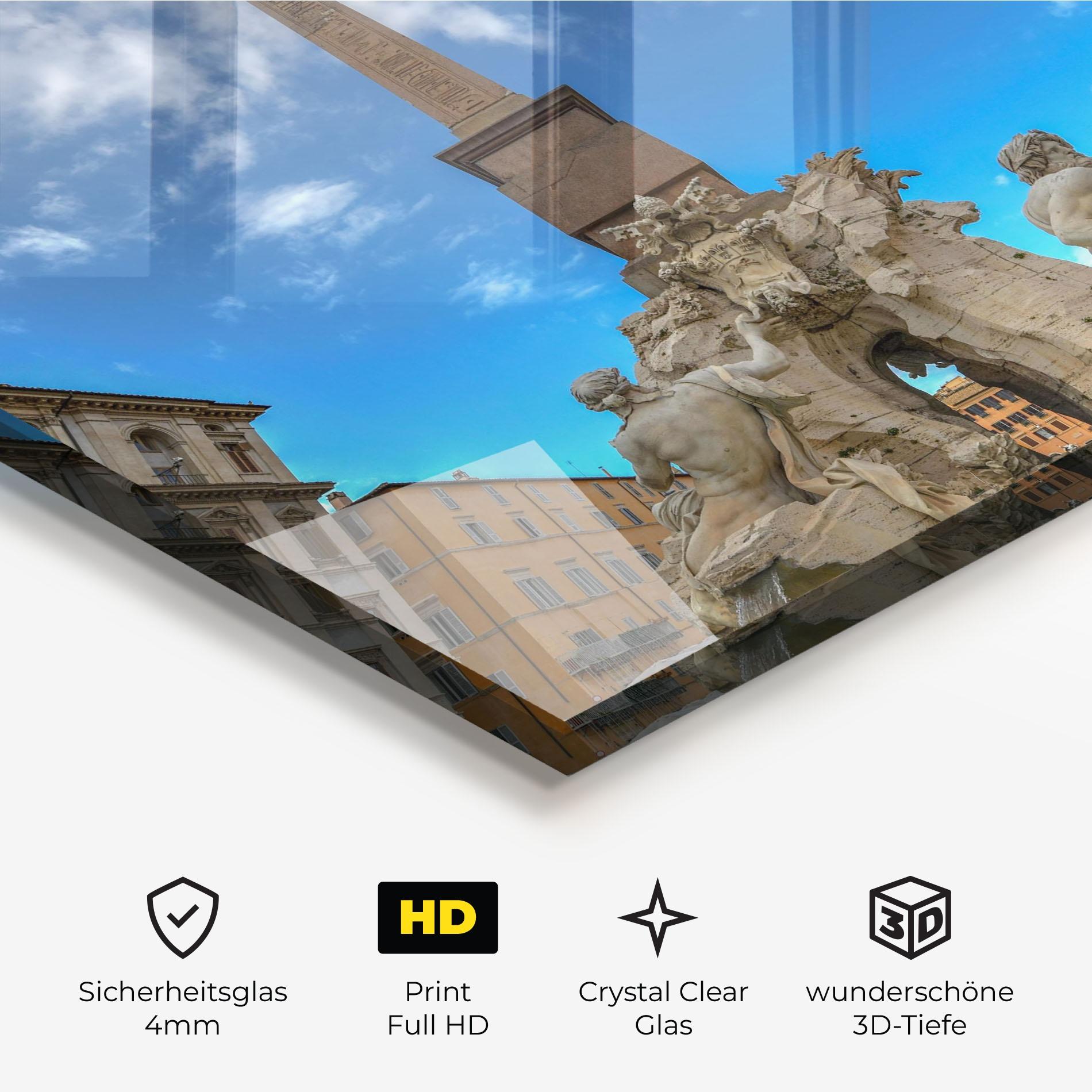 Glasbild Piazza Navona Italy mockup 3