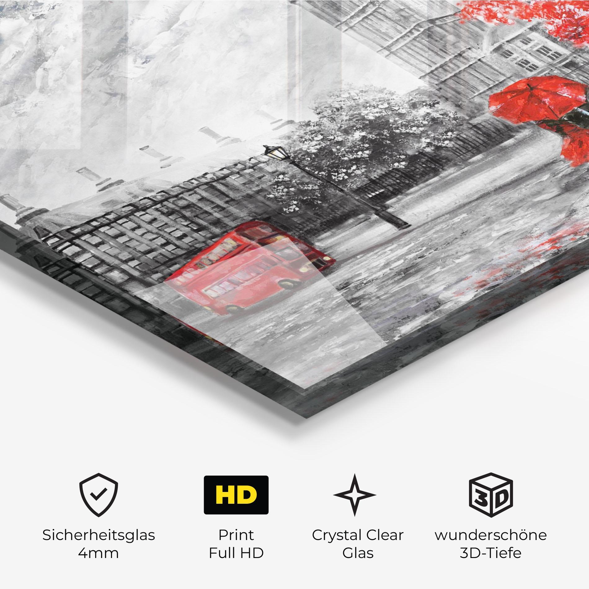 Glasbild Rainy London mockup 3