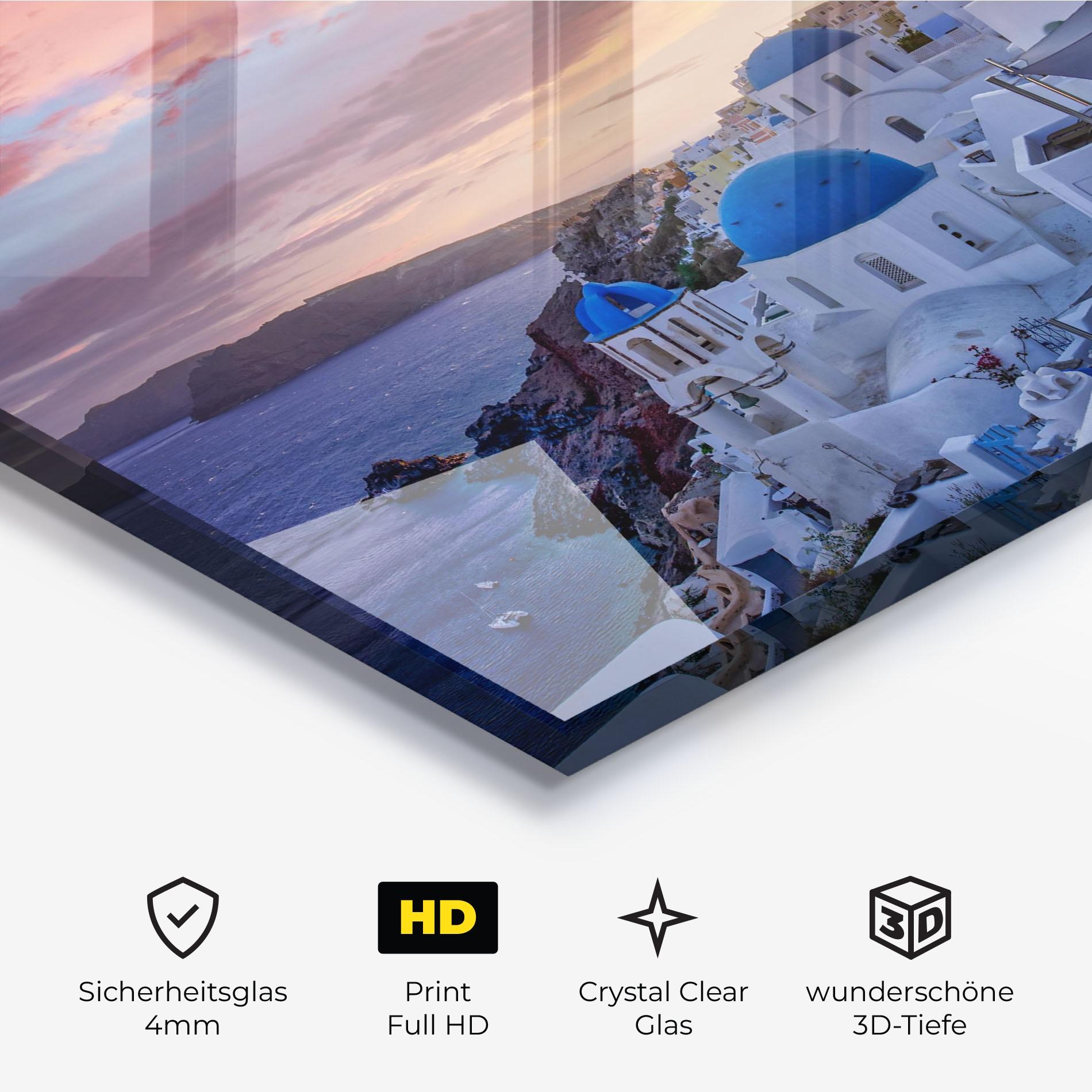 Glasbild Santorini View mockup 3