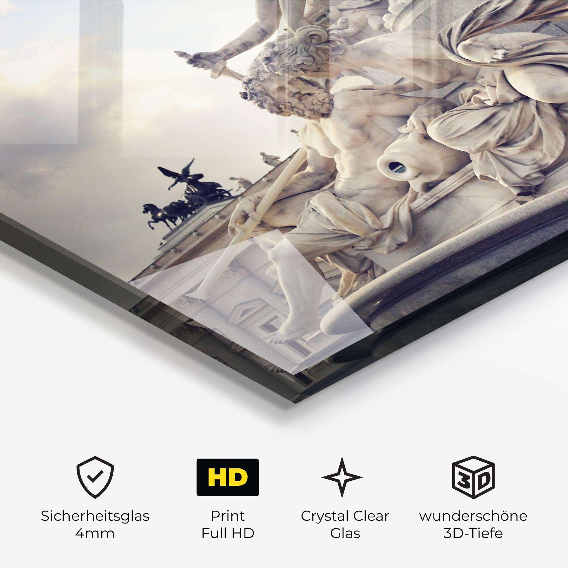 Glasbild Vienna Statue mockup 3