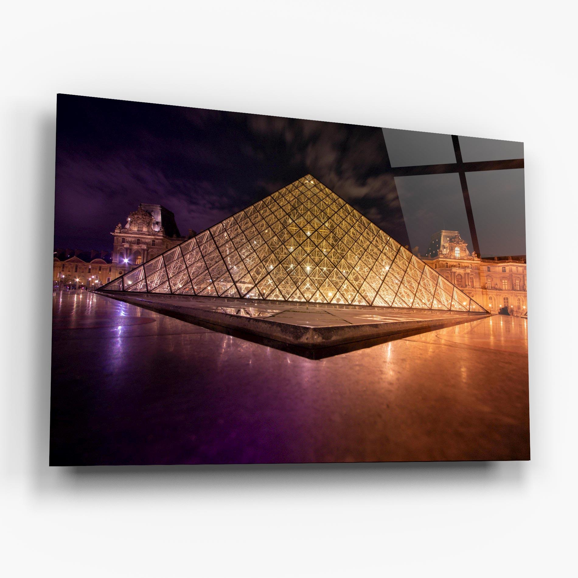 Glasbild Louvre Museum Light mockup 6