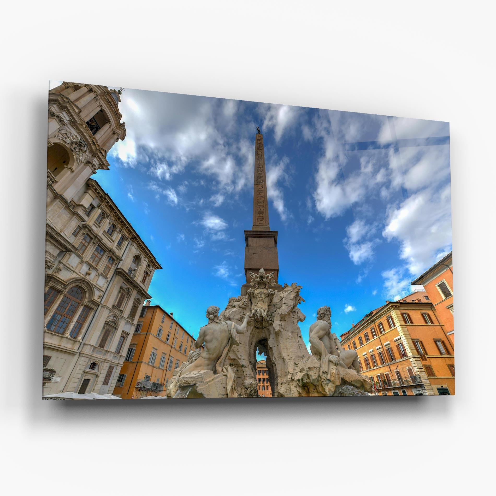 Glasbild Piazza Navona Italy mockup 6