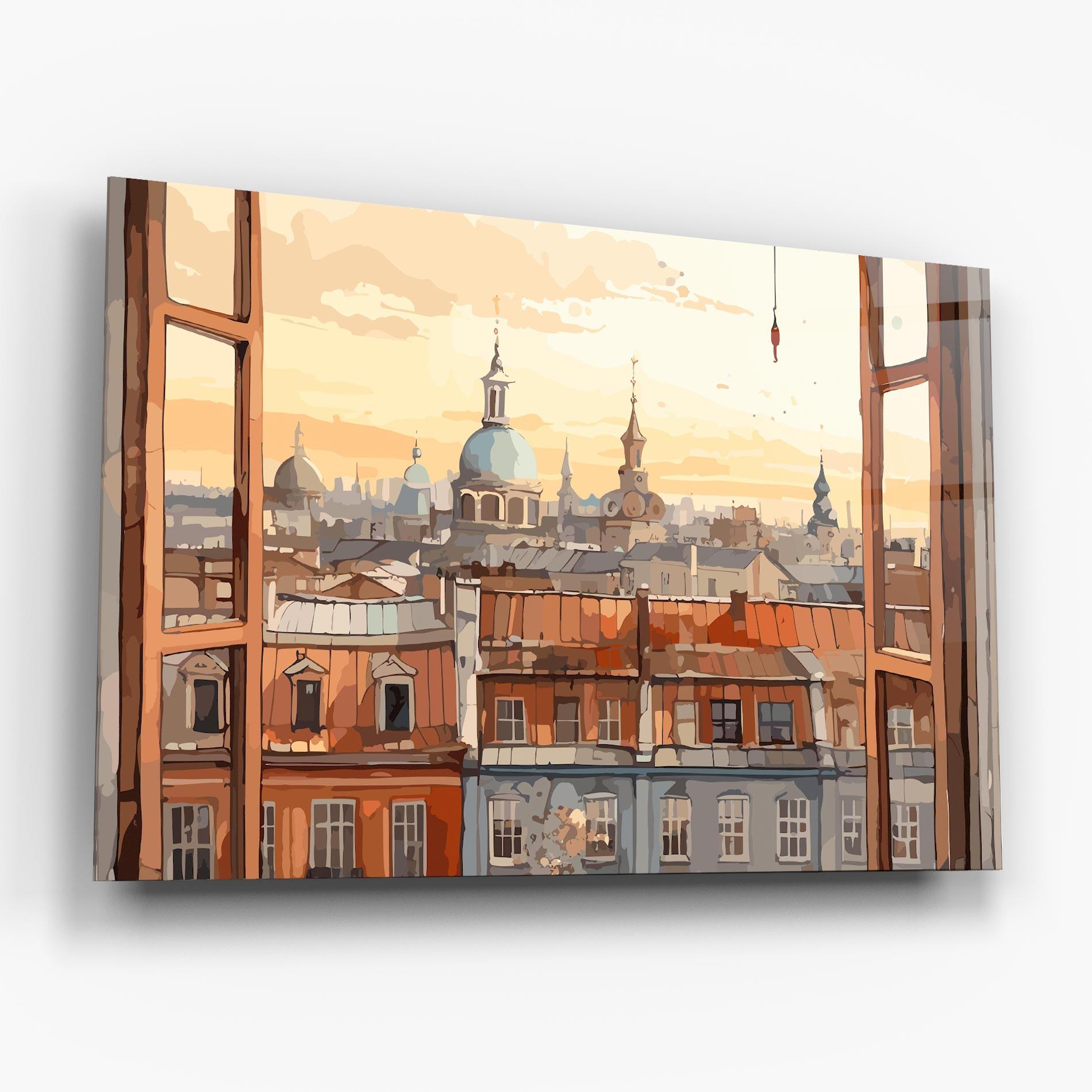 Glasbild Window City View mockup 6