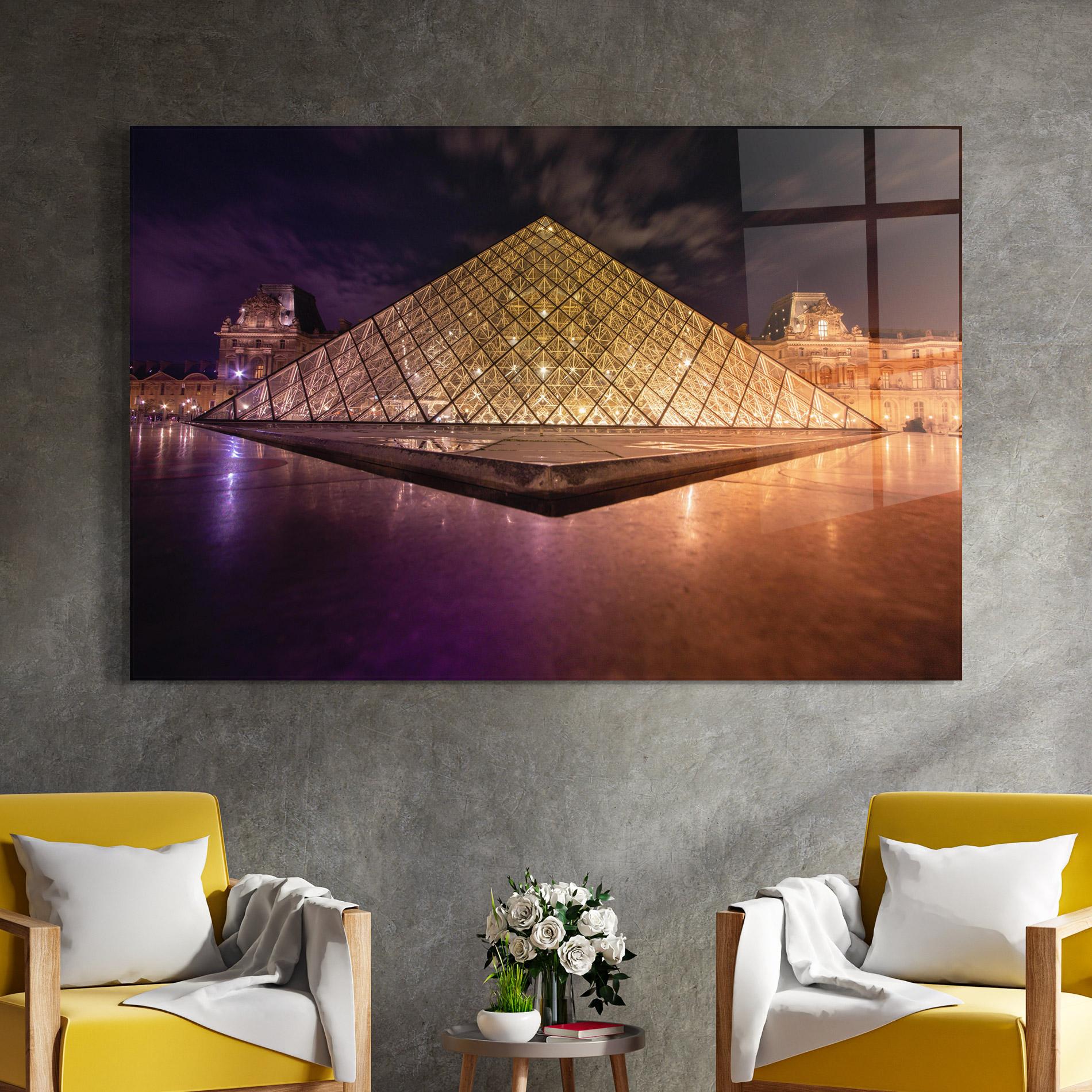 Glasbild Louvre Museum Light mockup 4