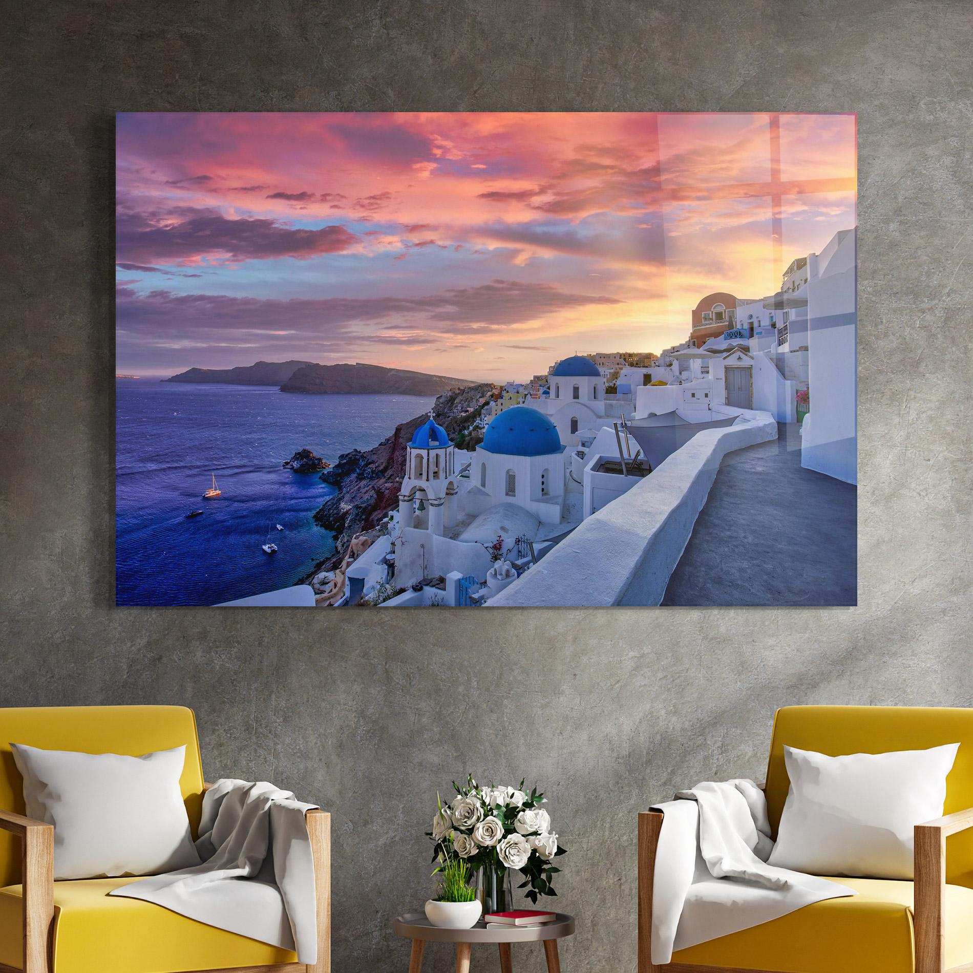 Glasbild Santorini View mockup 4