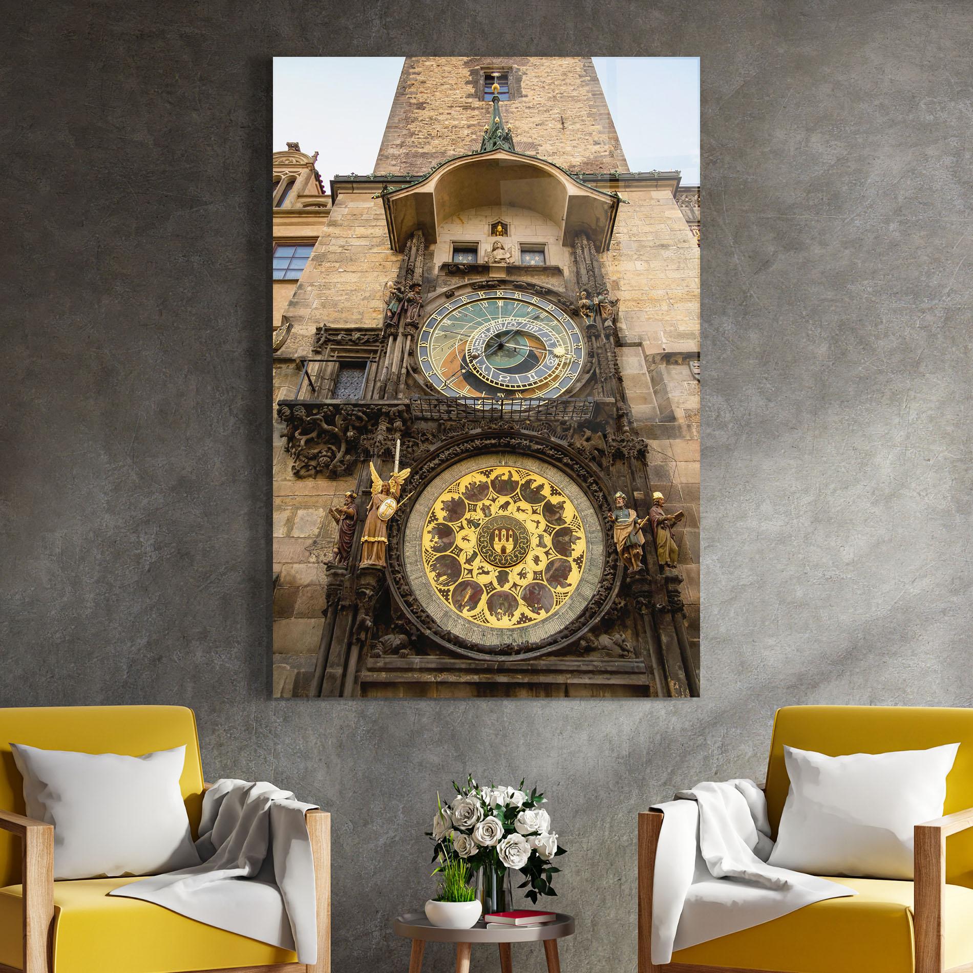 Glasbild Prague Clock mockup 4