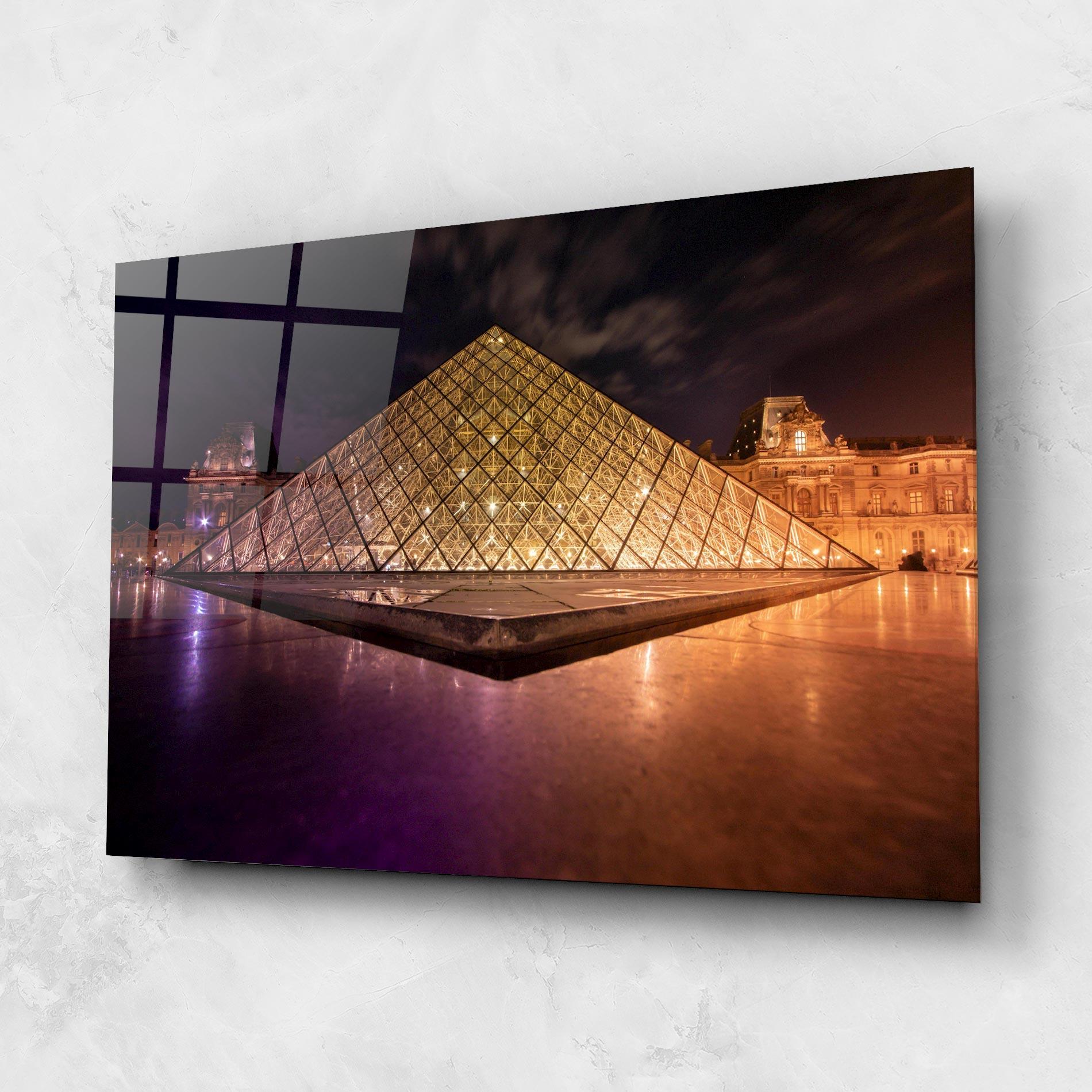 Glasbild Louvre Museum Light mockup 1