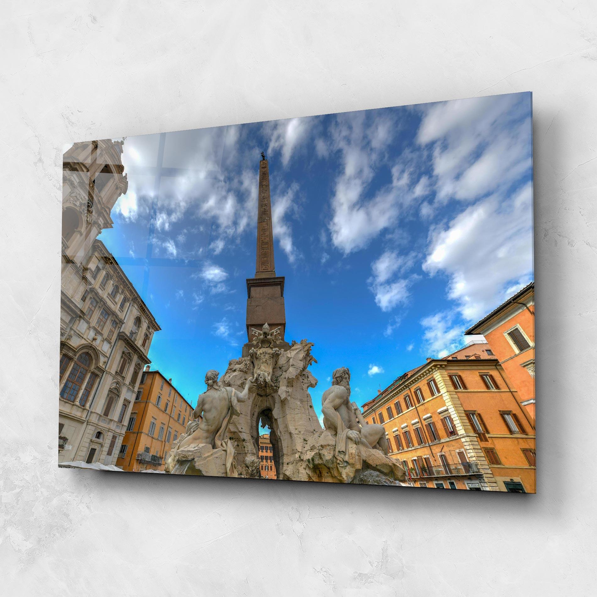 Glasbild Piazza Navona Italy mockup 1