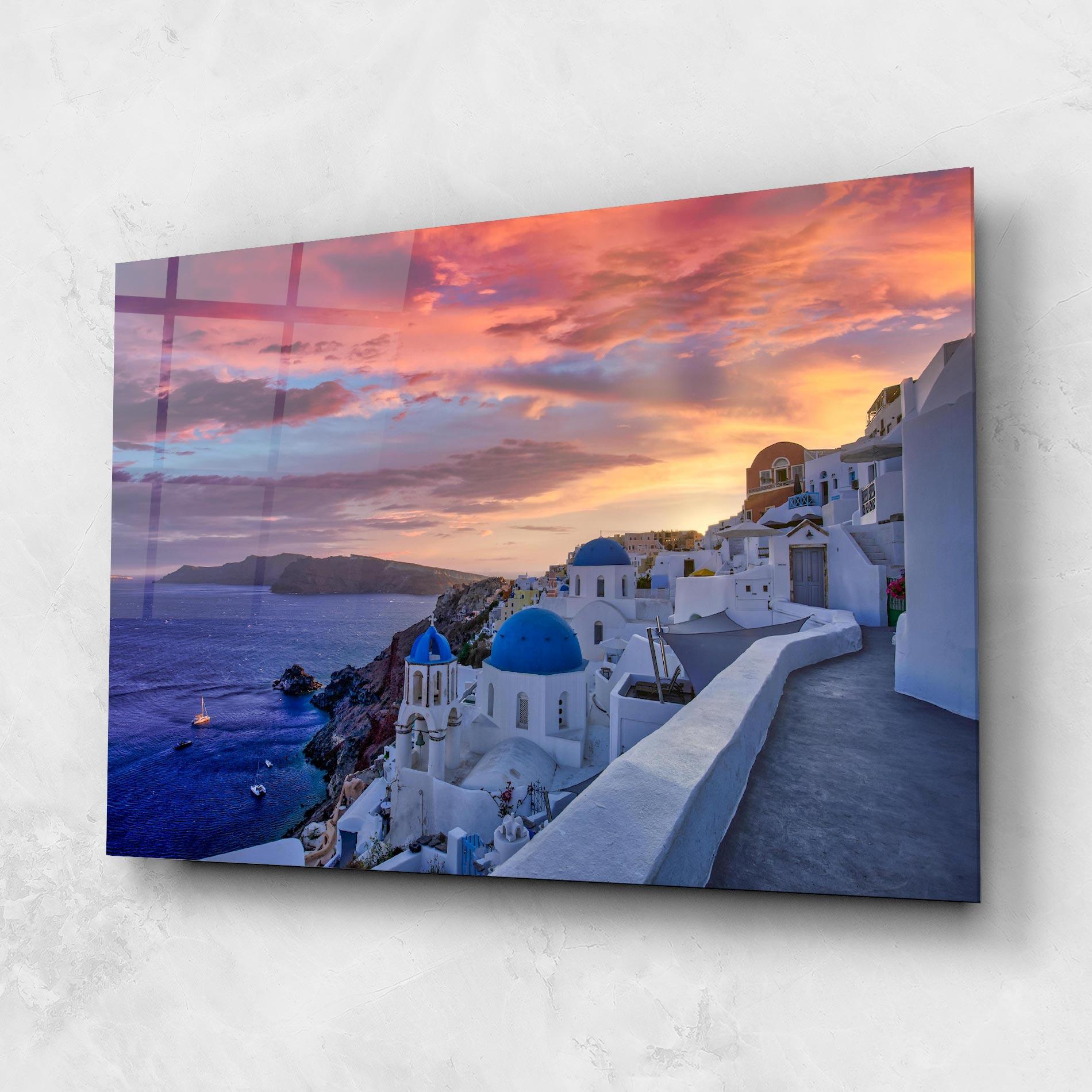 Glasbild Santorini View mockup 1