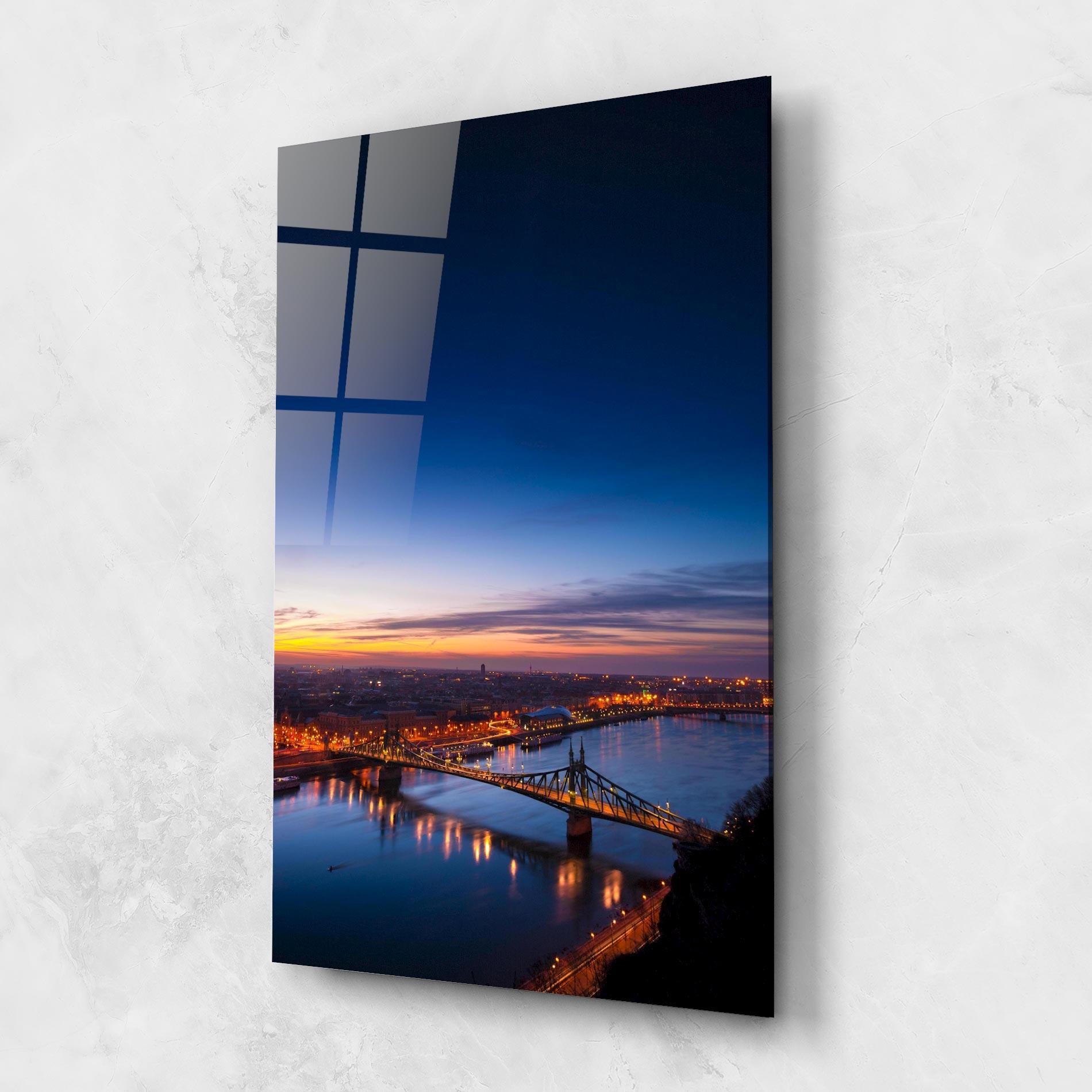 Glasbild Budapest Sunset mockup 1