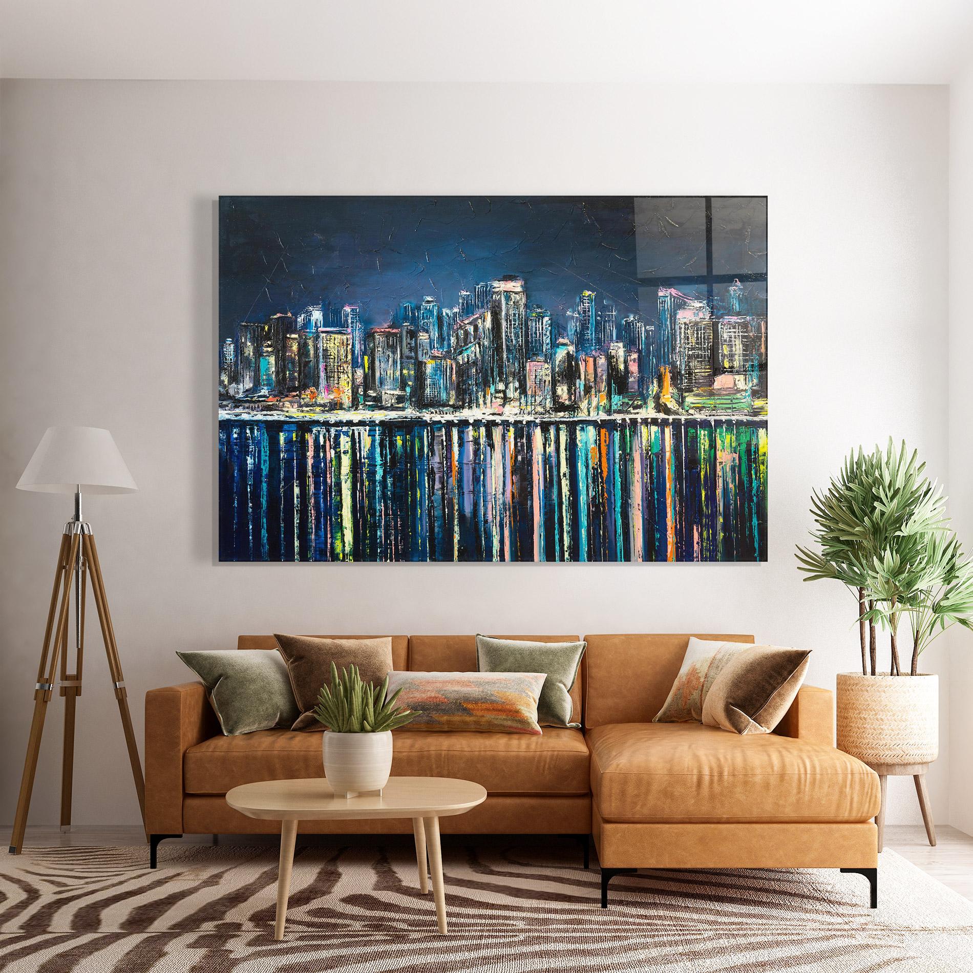 Glasbild Night Cityscape mockup 7