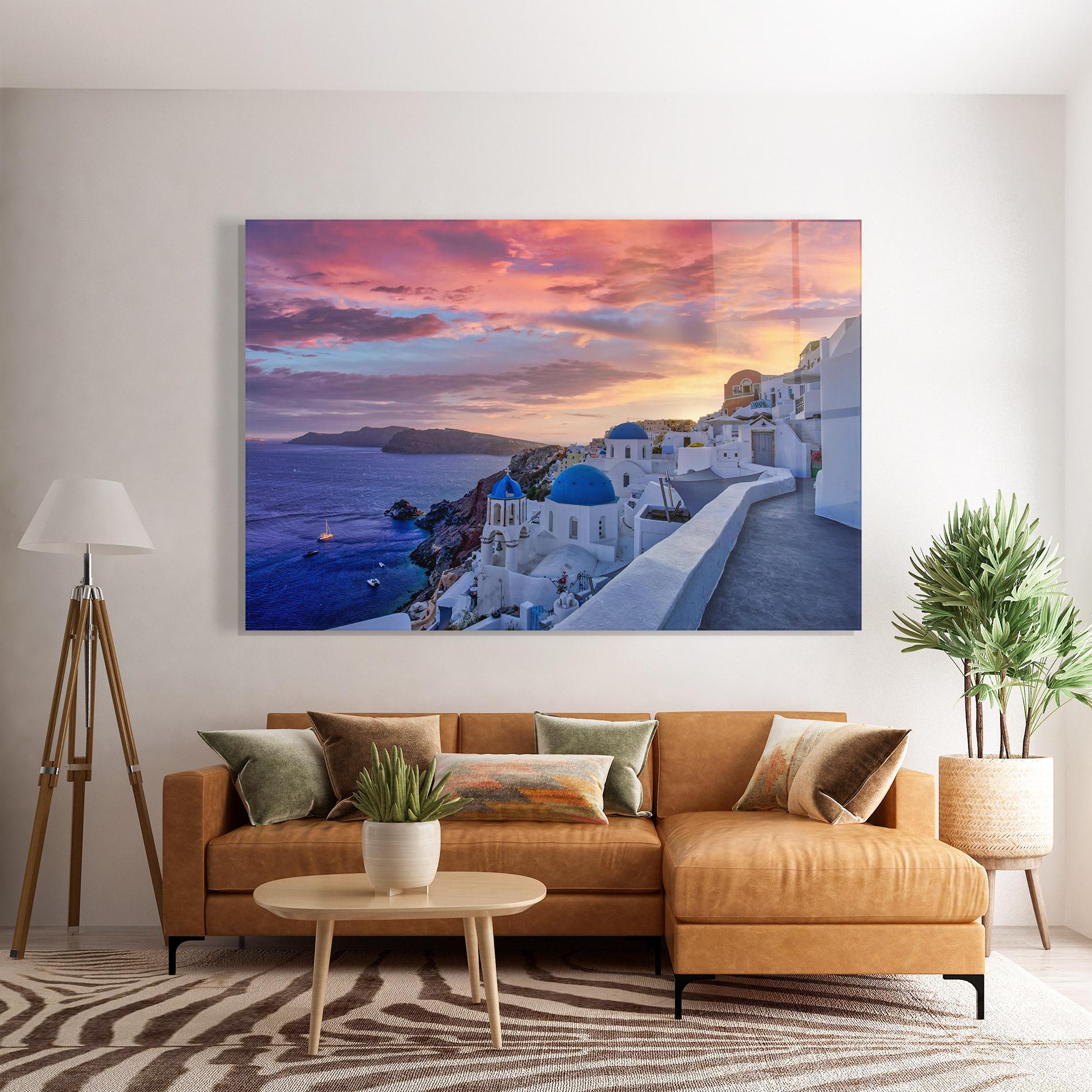 Glasbild Santorini View mockup 7