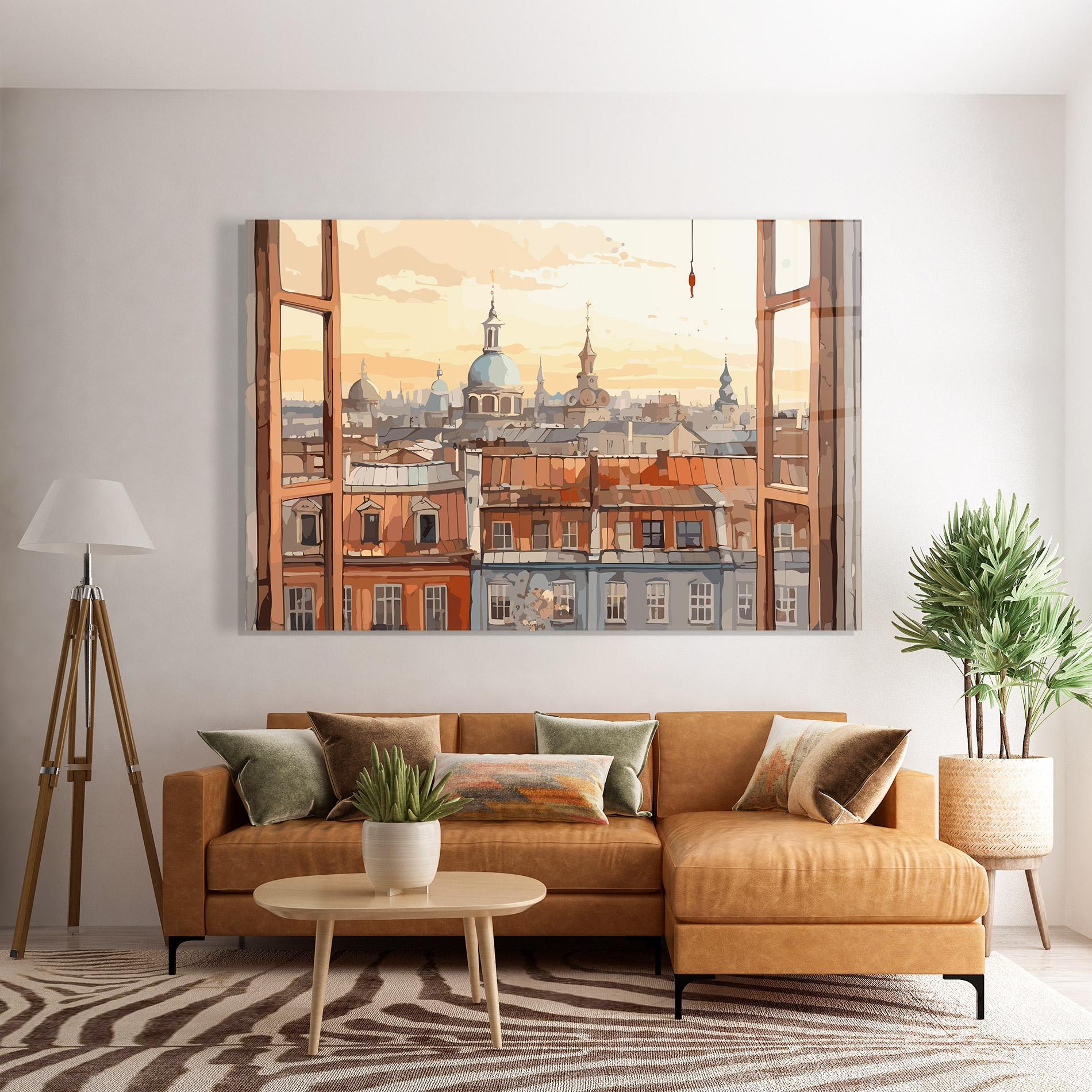 Glasbild Window City View mockup 7