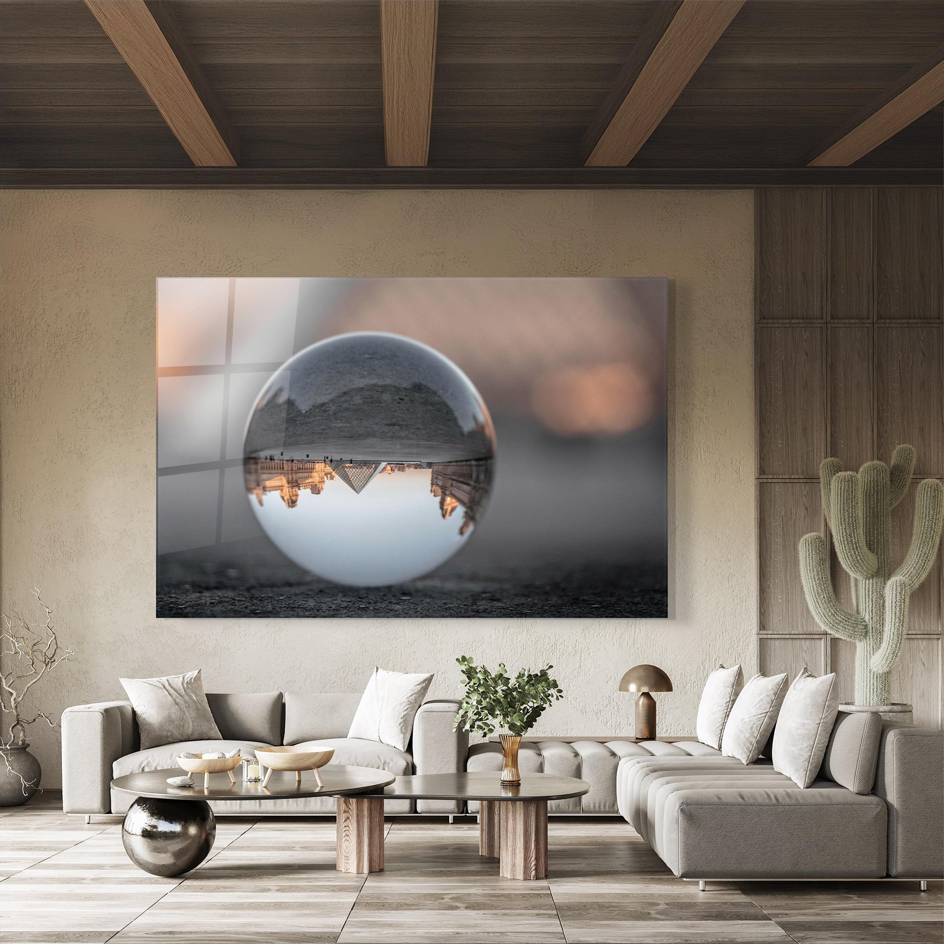 Glasbild Louvre Museum Ball mockup 8