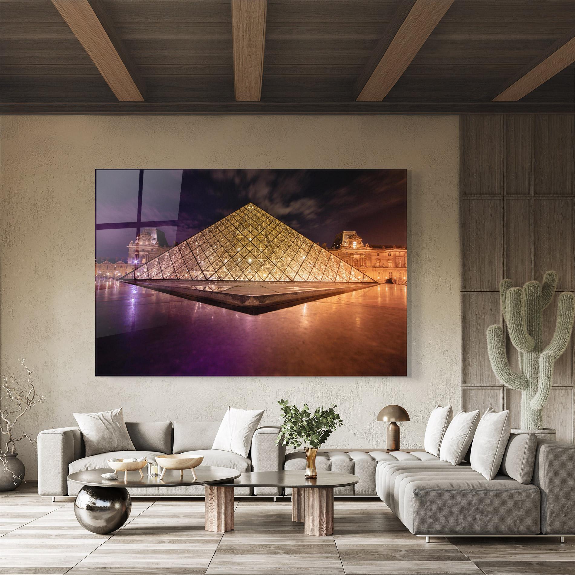Glasbild Louvre Museum Light mockup 8