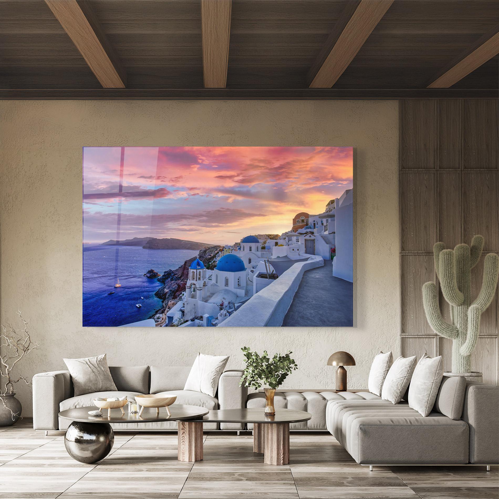 Glasbild Santorini View mockup 8