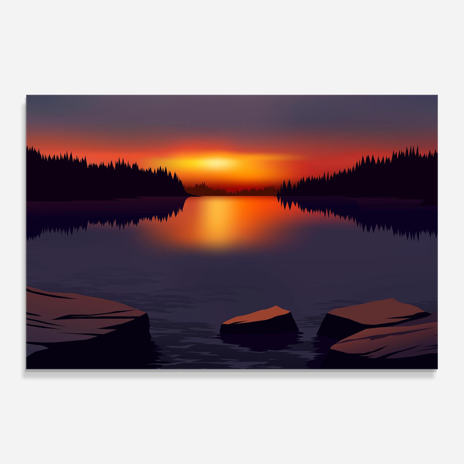 Glasbild Calm Sunset mockup 0