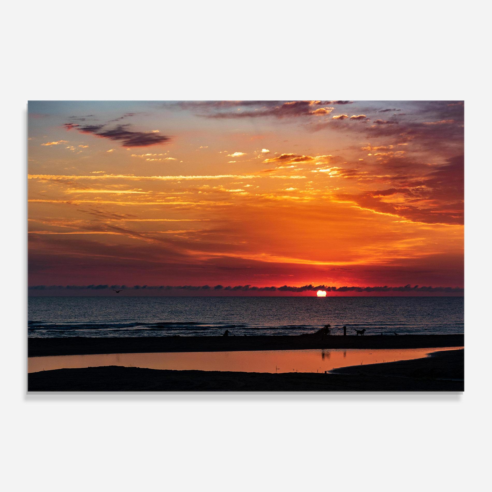 Glasbild Colorful Sunrise Sea mockup 0