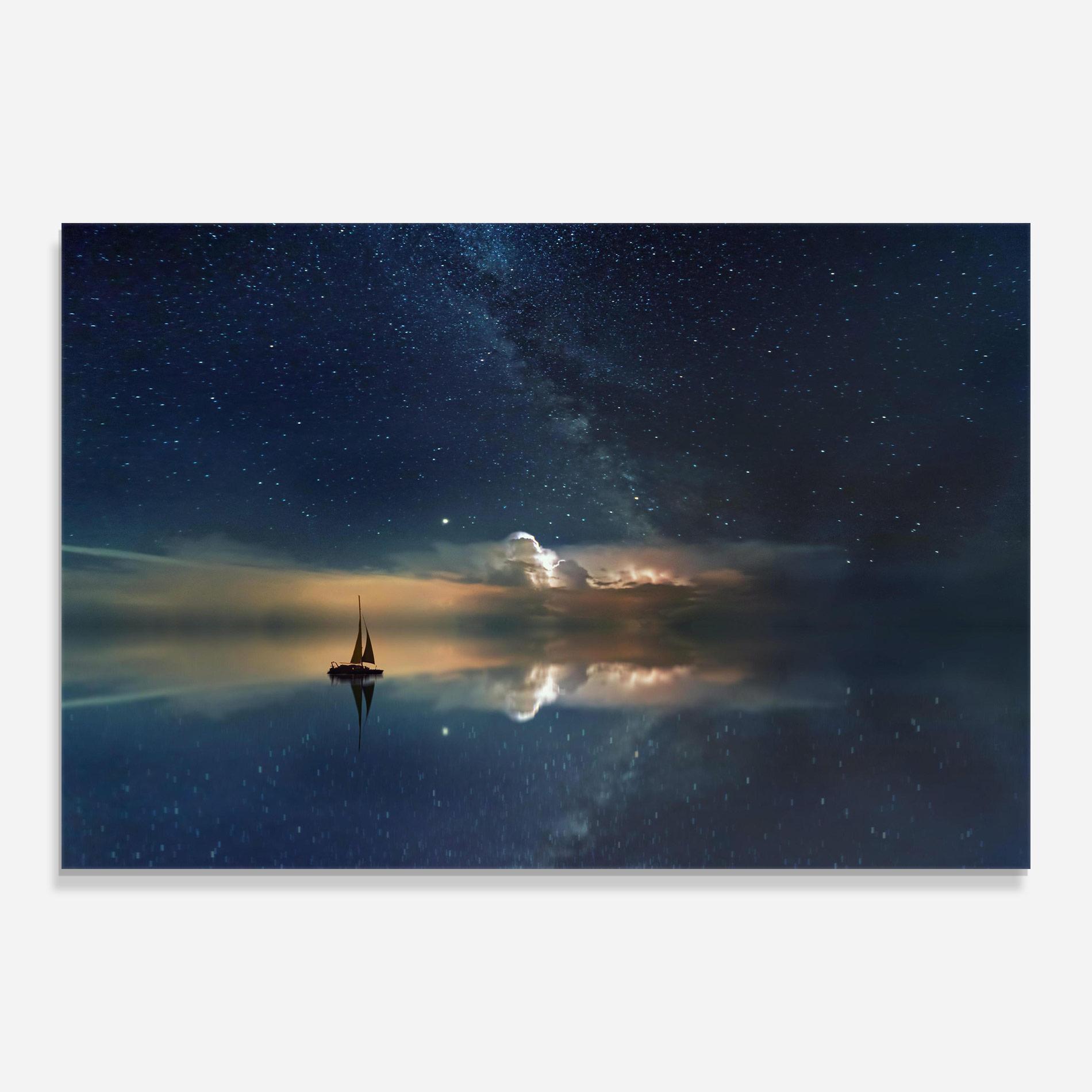 Glasbild Sky Boat mockup 0