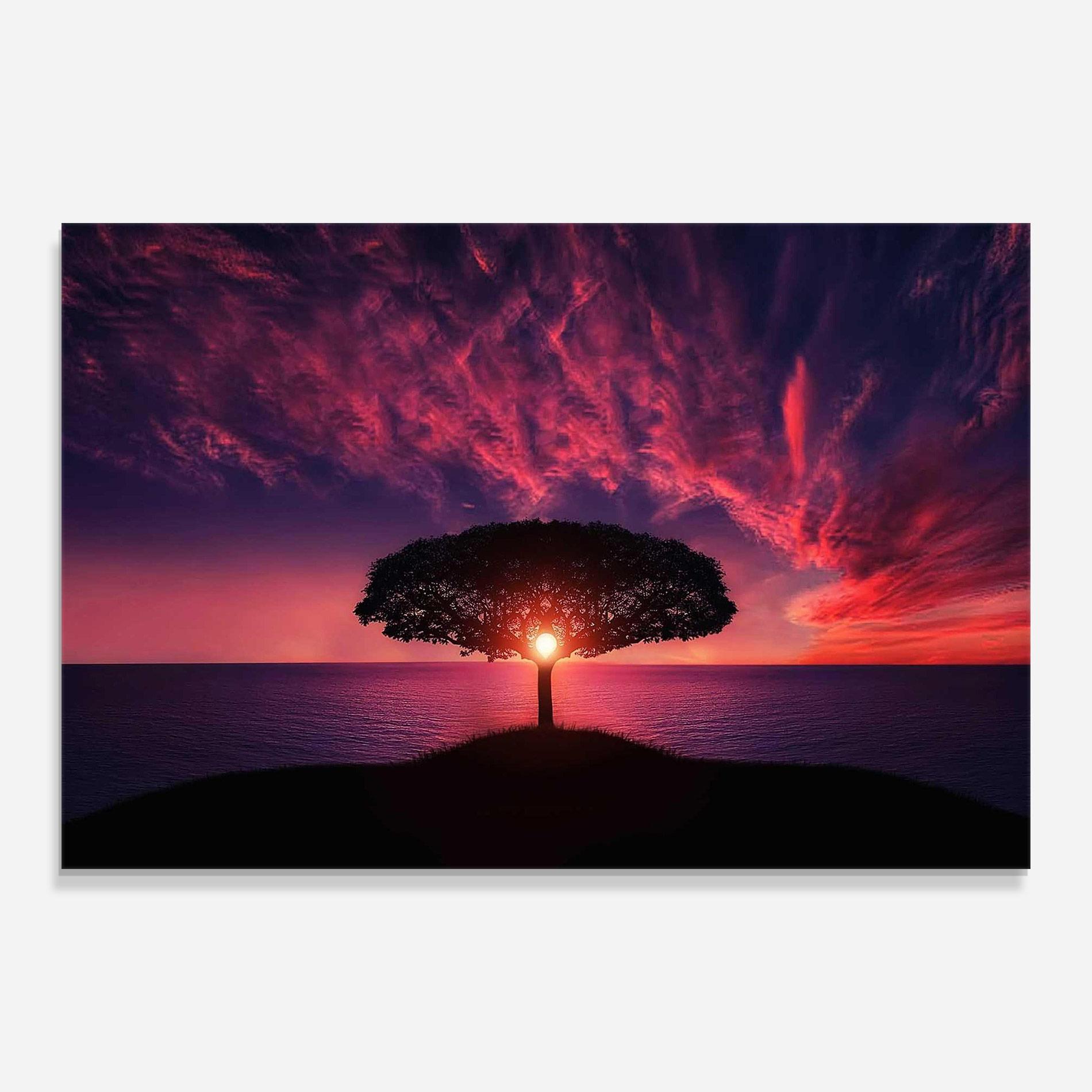 Glasbild Sun Tree mockup 0