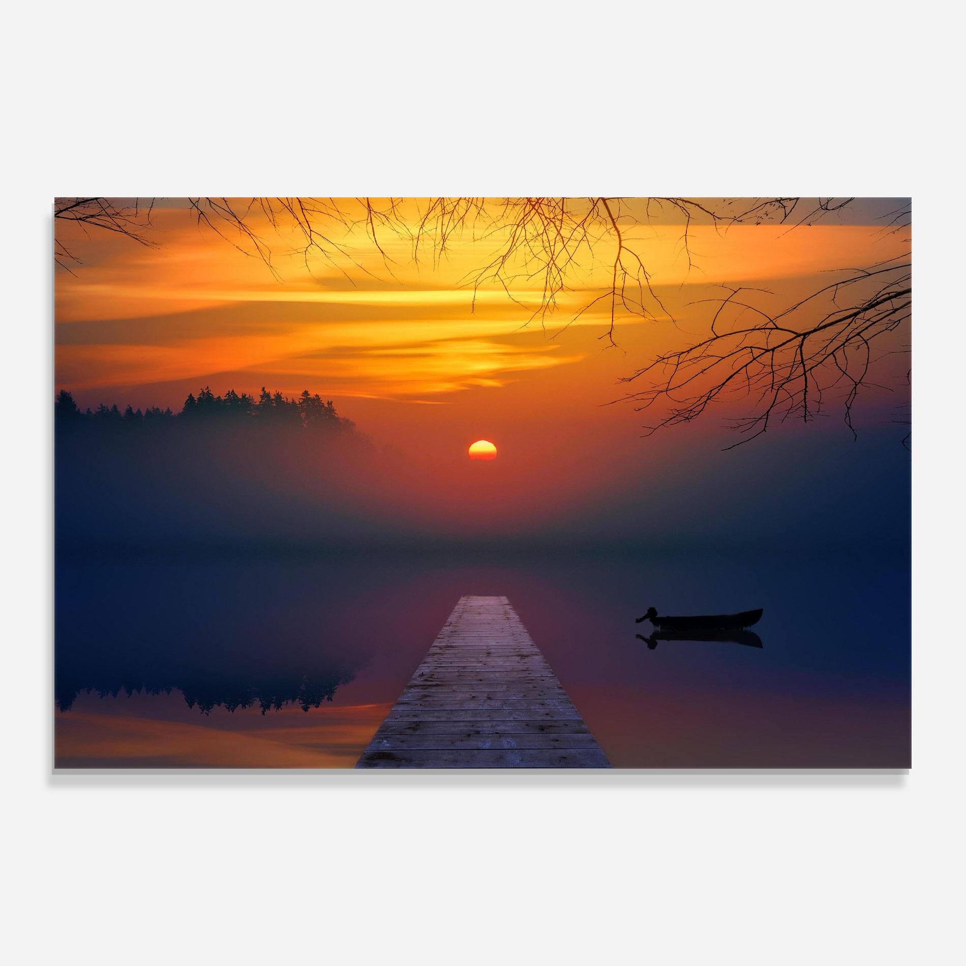 Glasbild Sunset Bridge mockup 0