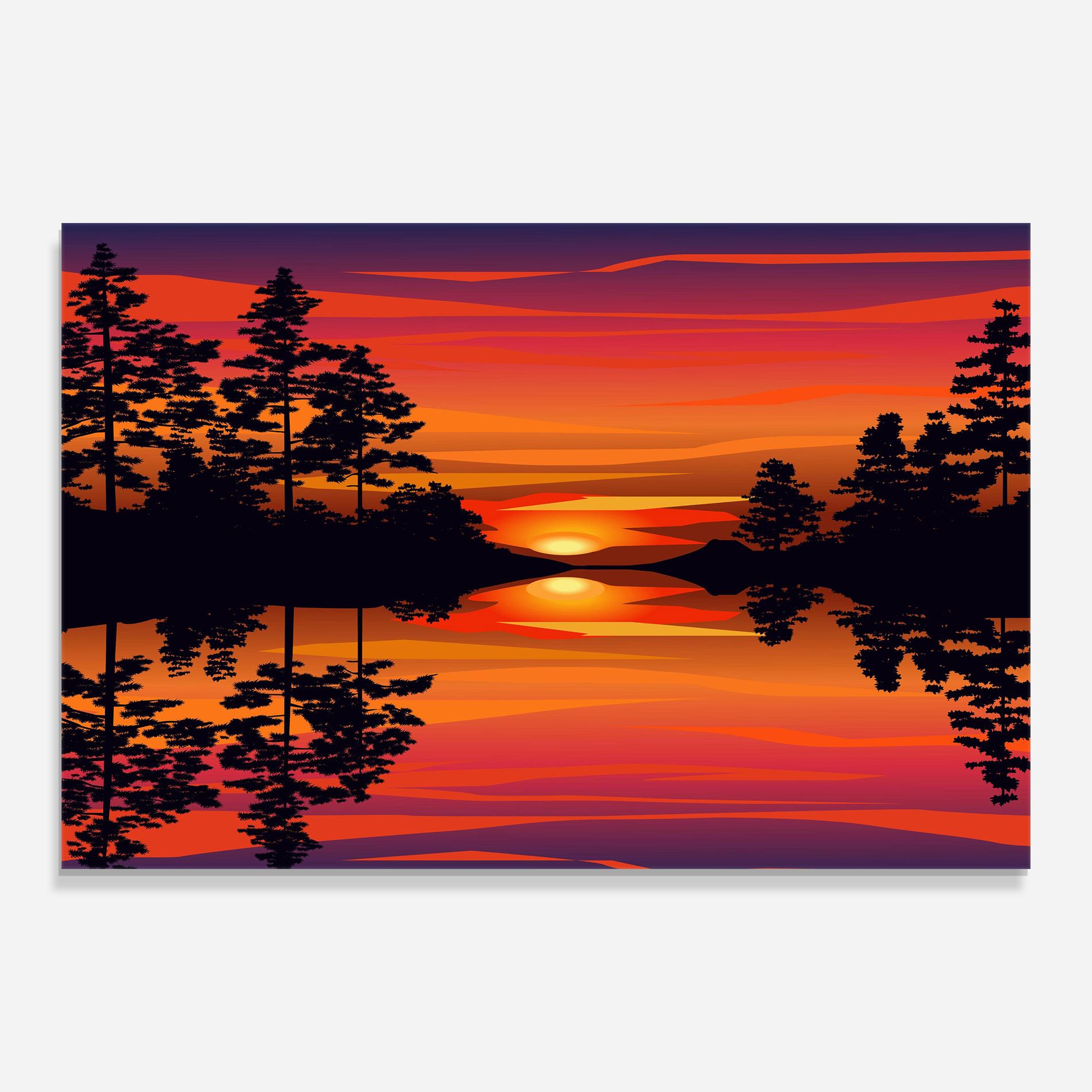 Sunset Forest Reflection mockup 0