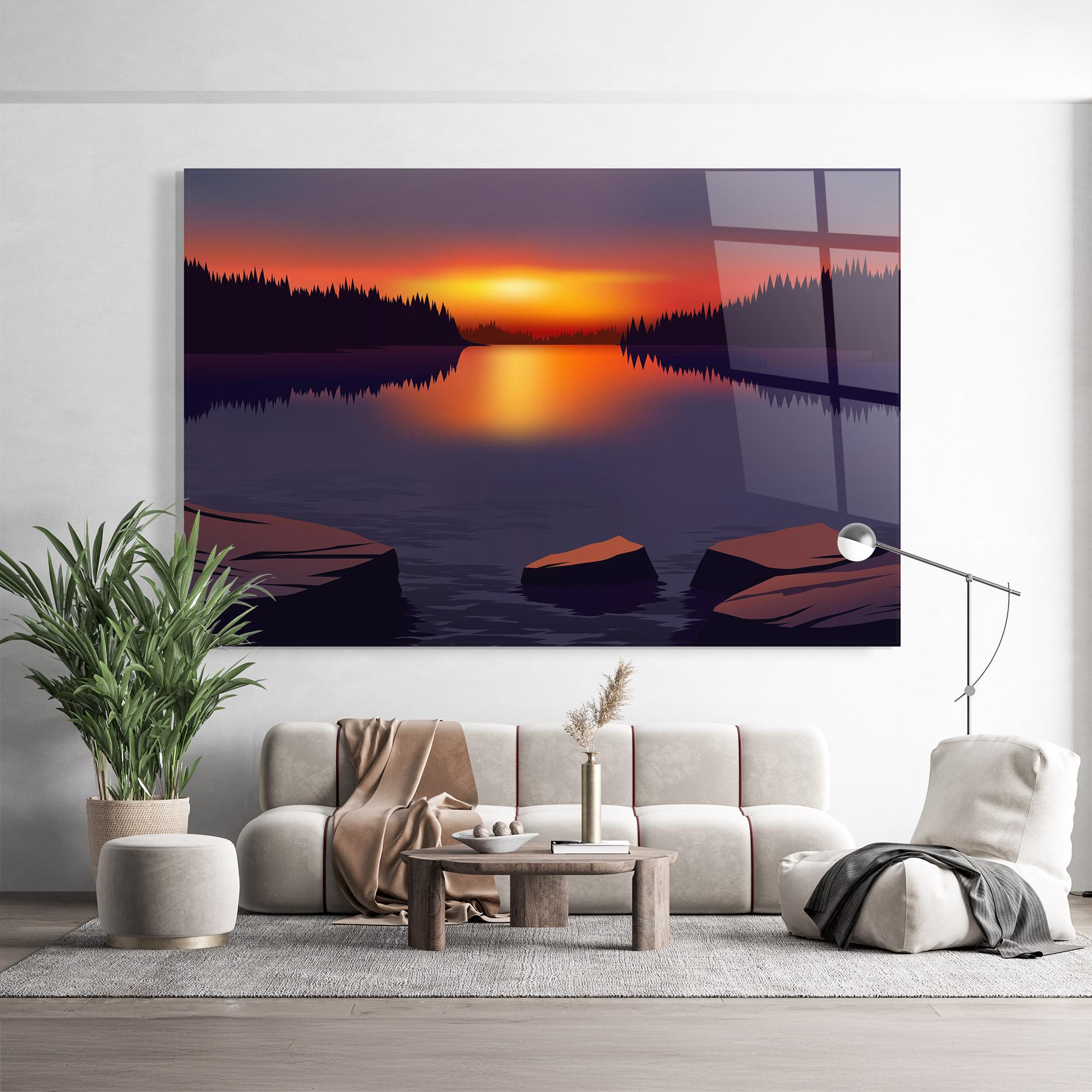 Glasbild Calm Sunset mockup 9