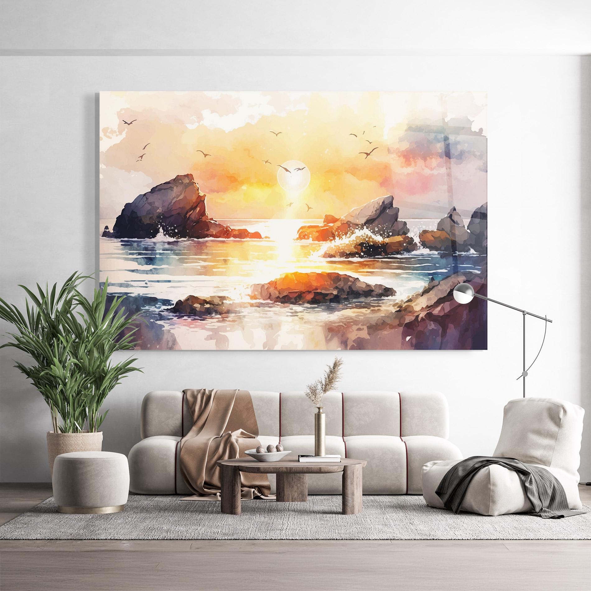 Glasbild Pretty Pastel Sunset mockup 9