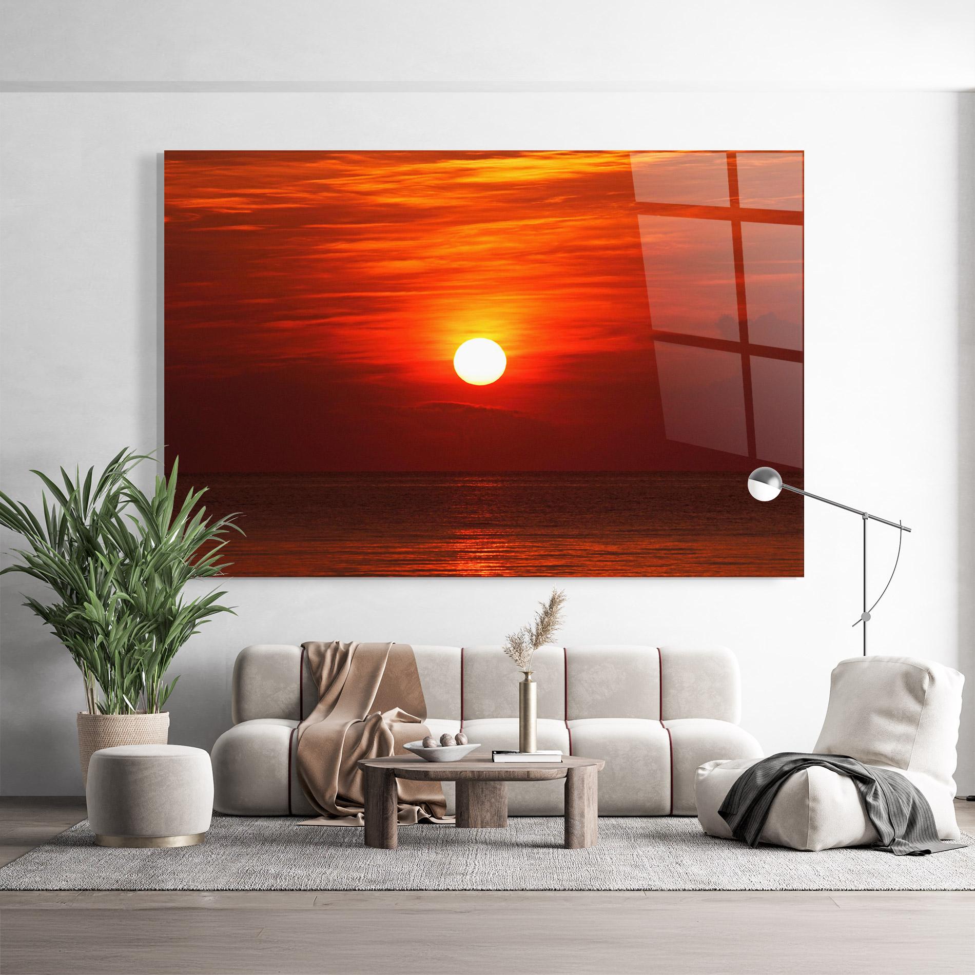 Glasbild Red Sky Sunset mockup 9