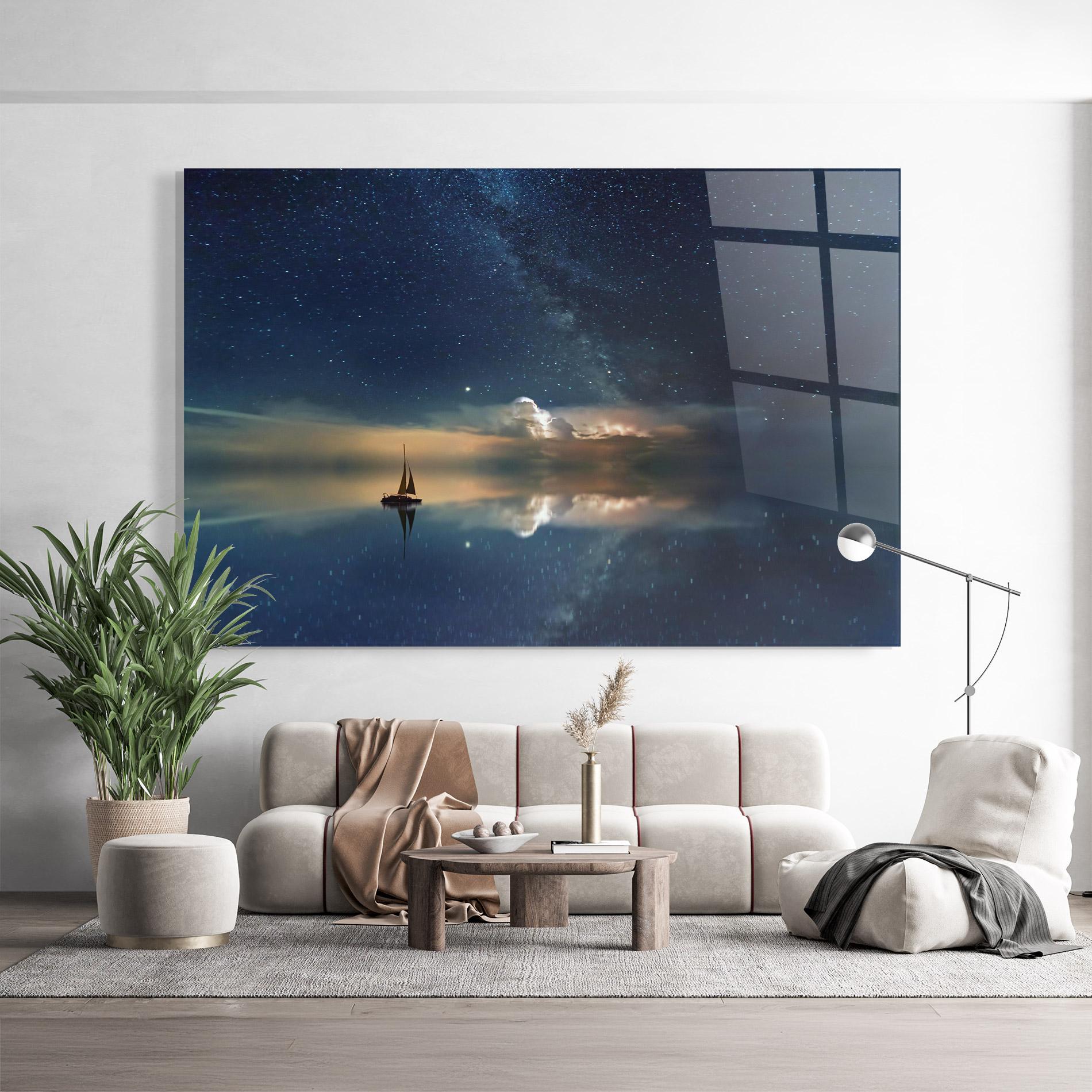 Glasbild Sky Boat mockup 9