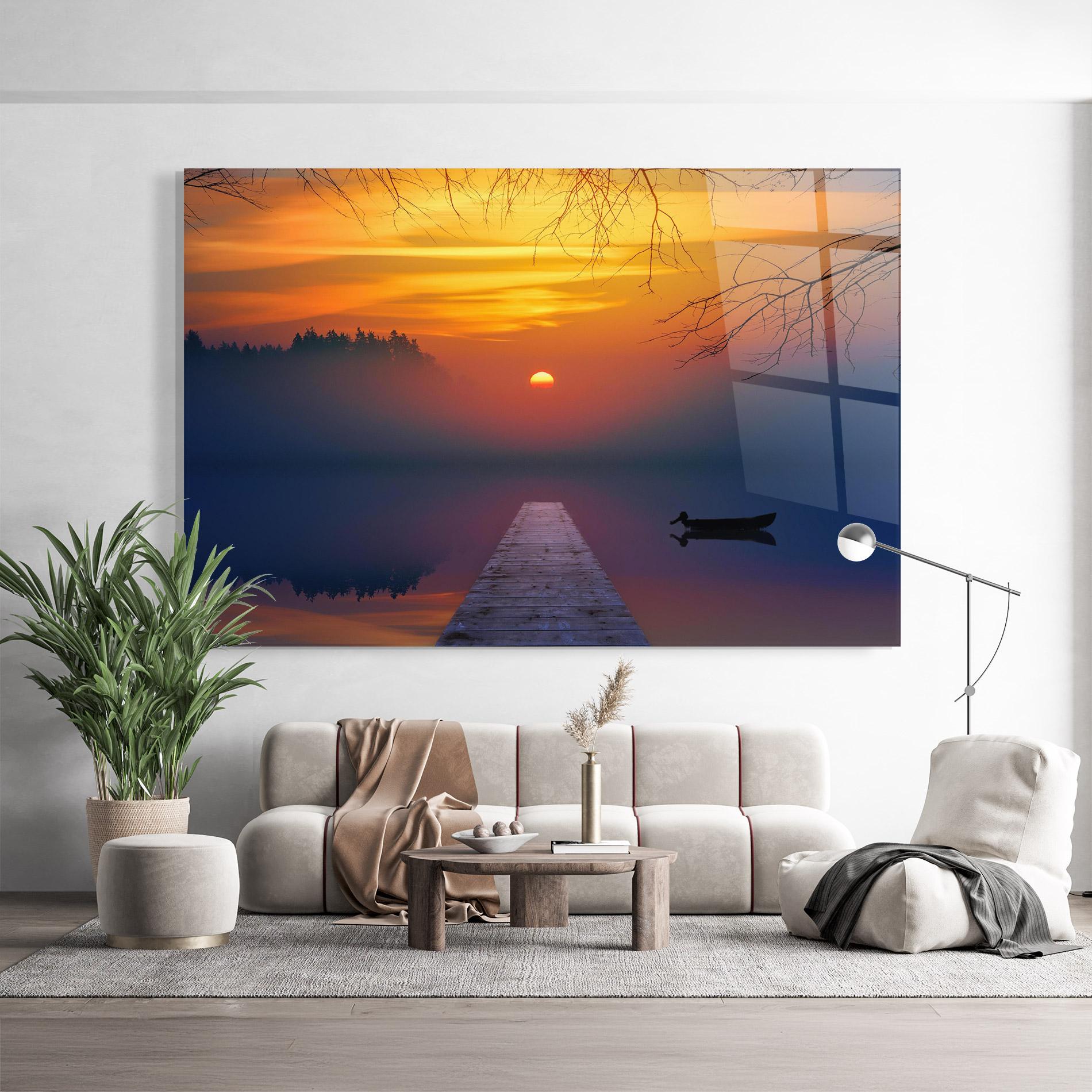 Glasbild Sunset Bridge mockup 9