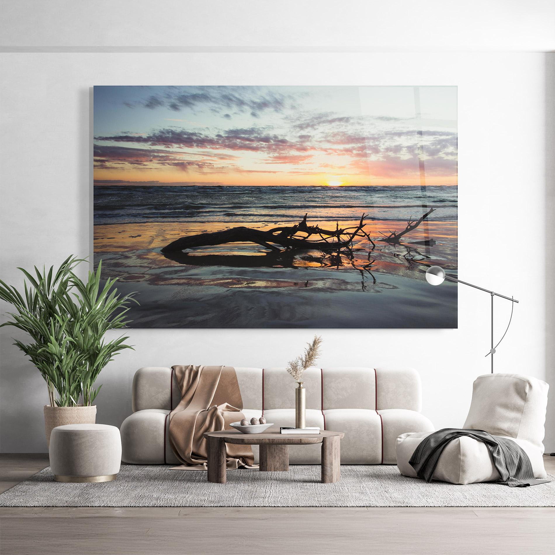 Glasbild Sunset Water Branches mockup 9