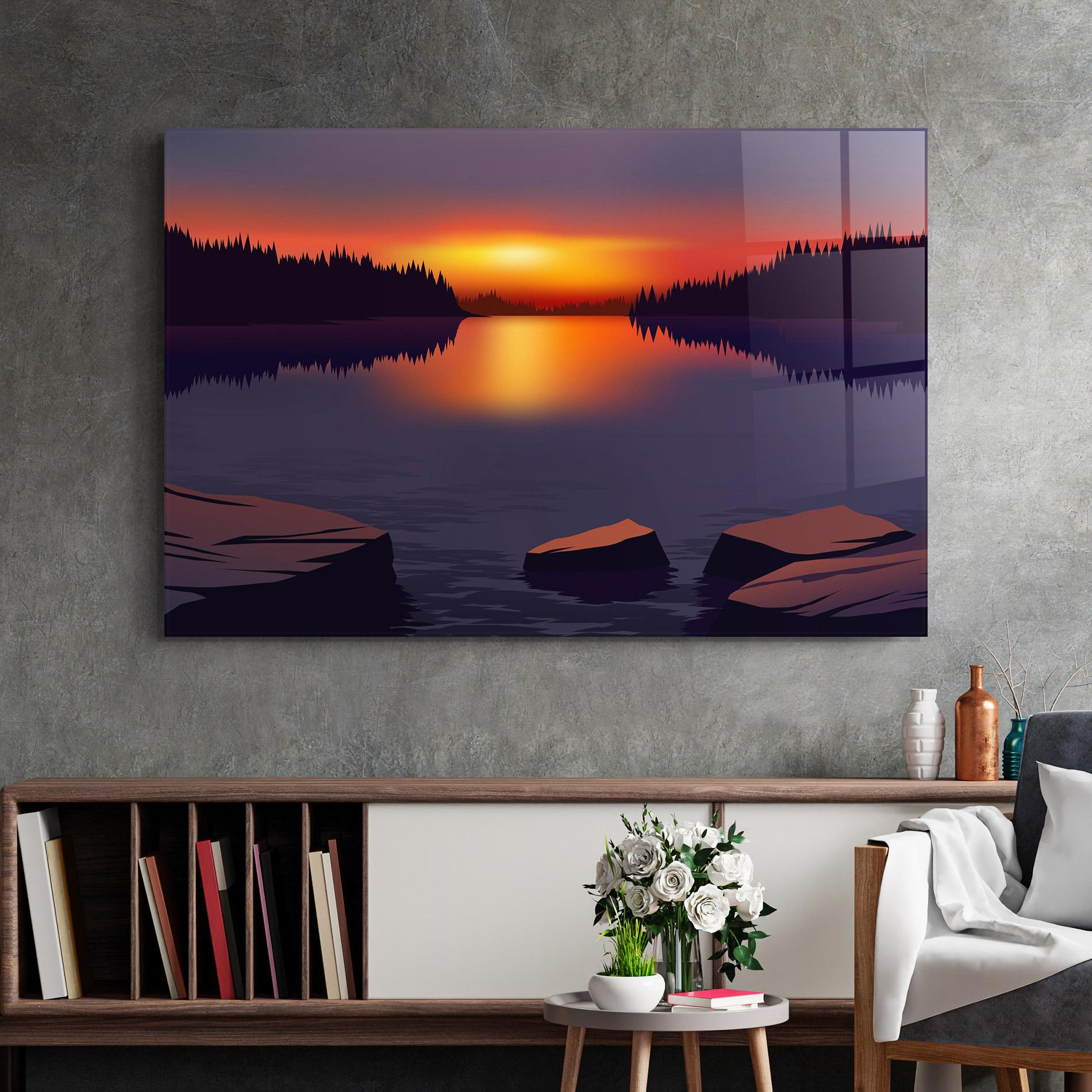 Glasbild Calm Sunset mockup 2