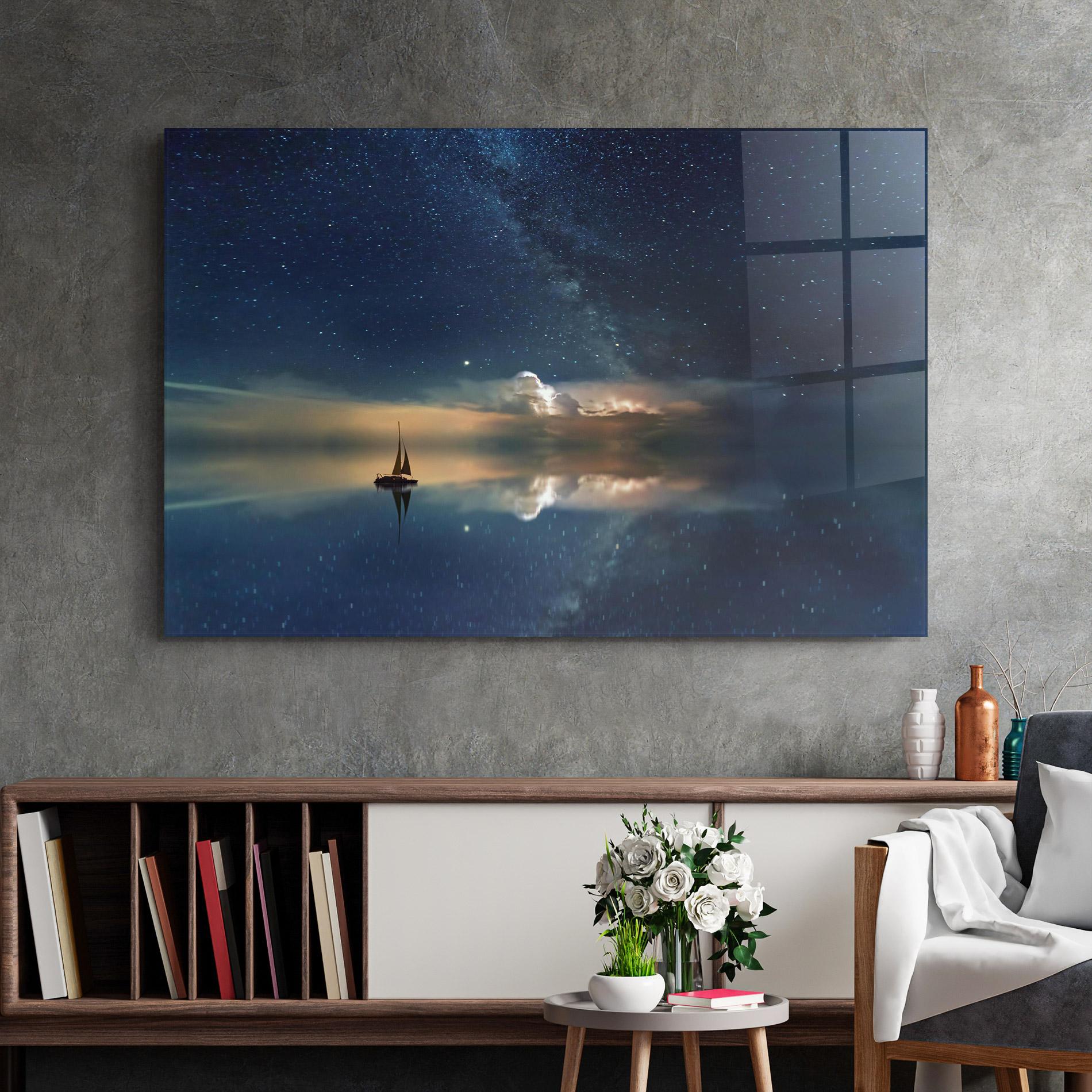 Glasbild Sky Boat mockup 2