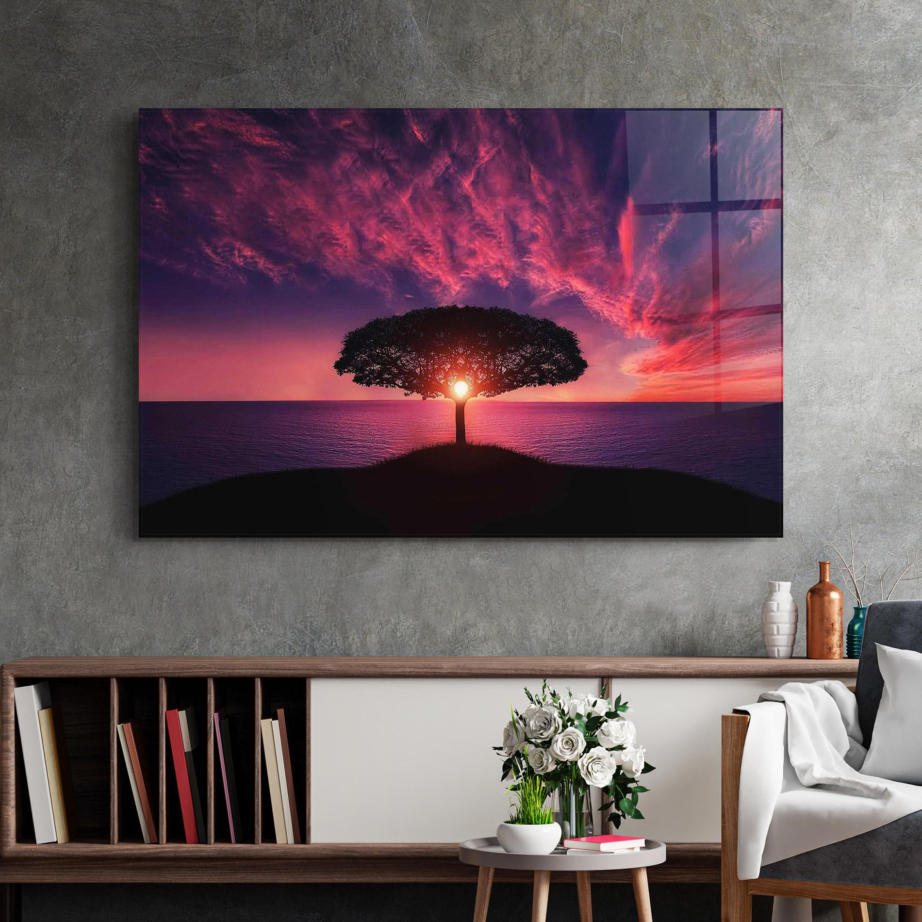 Glasbild Sun Tree mockup 2