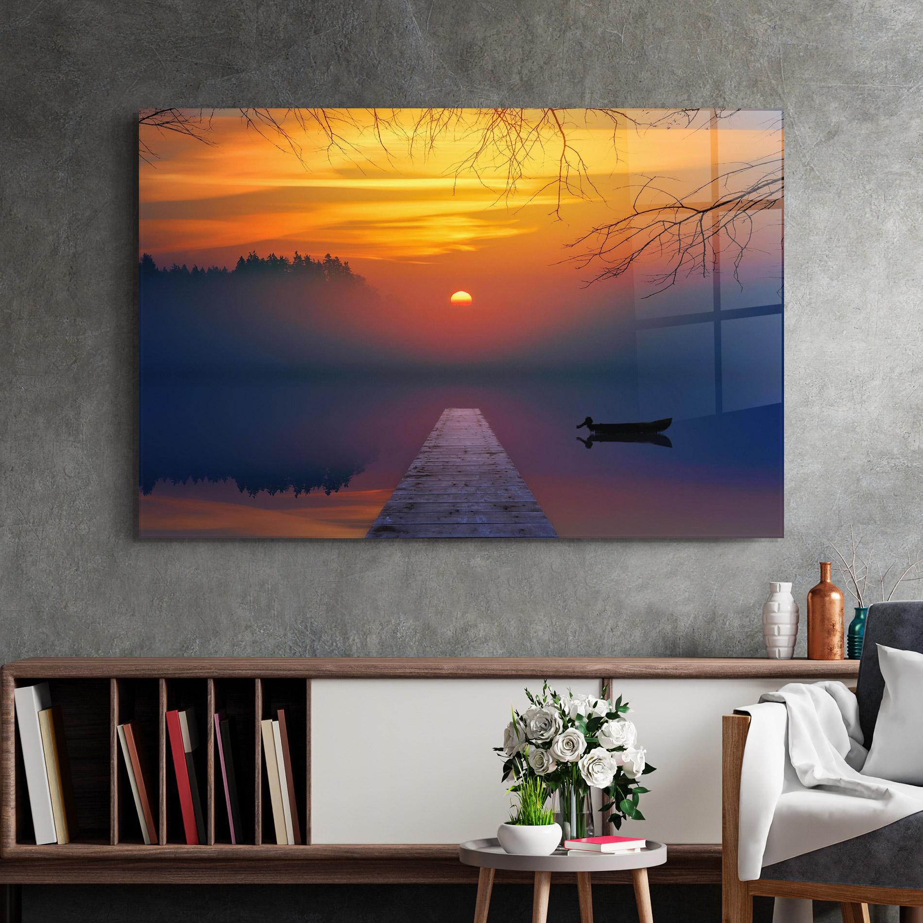 Glasbild Sunset Bridge mockup 2