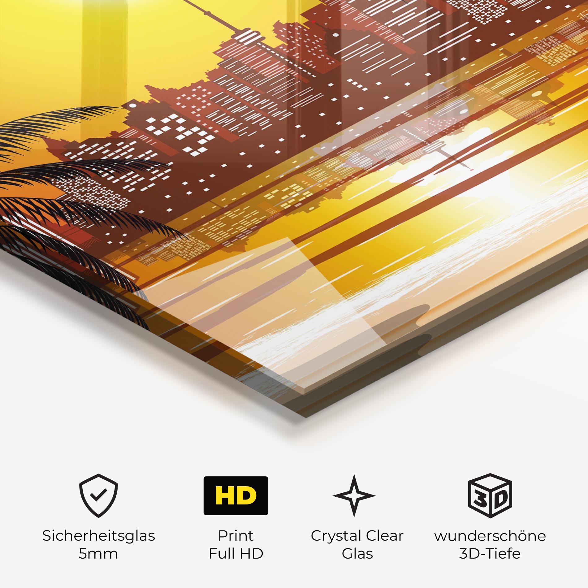 Glasbild City Sunrise View mockup 3