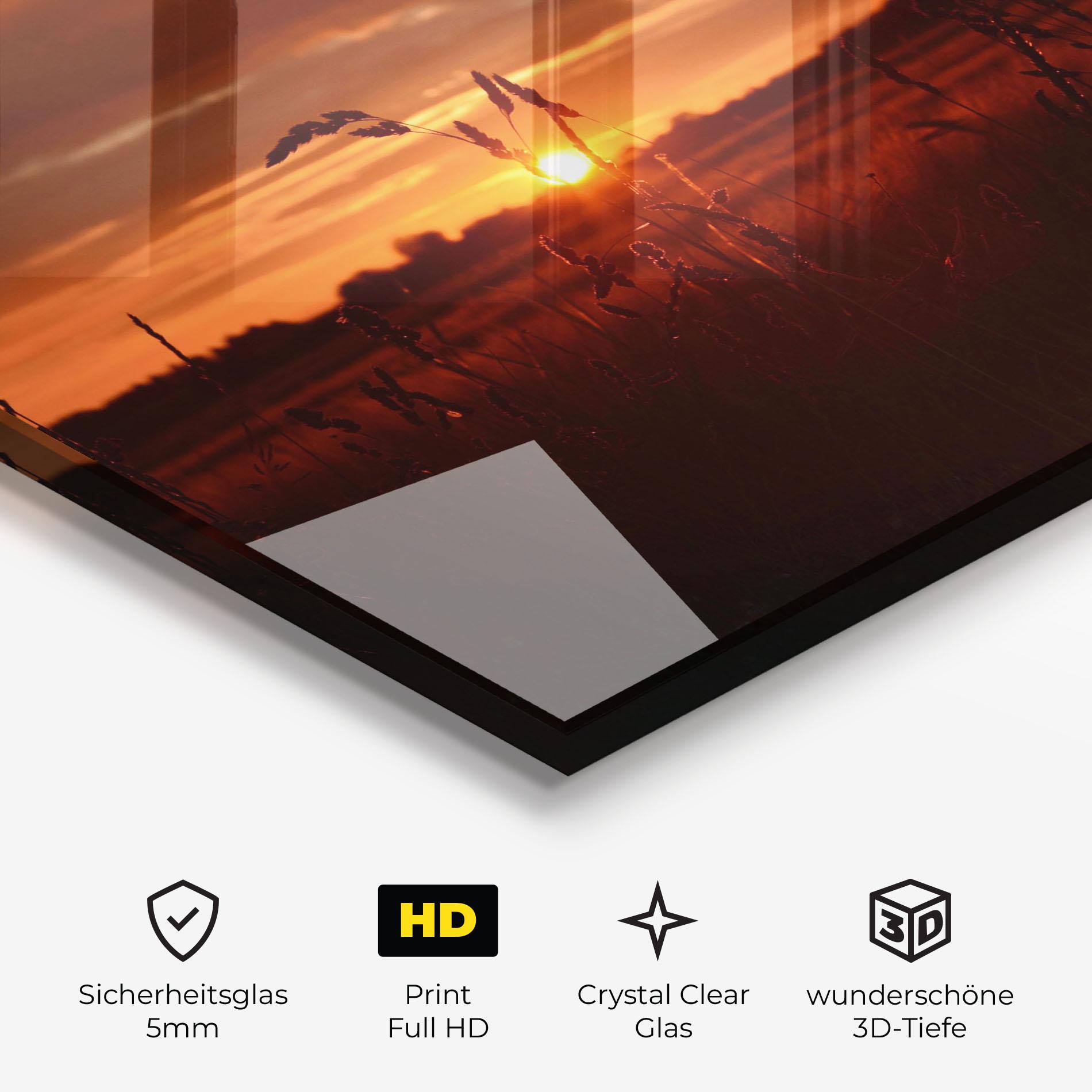 Glasbild Field Shilouette mockup 3