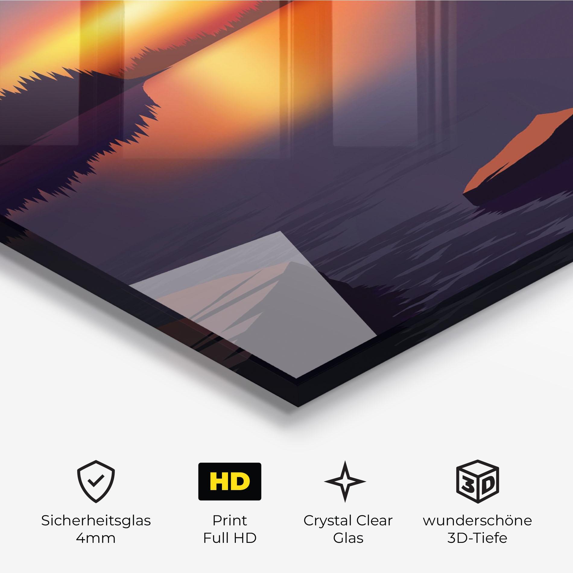 Glasbild Calm Sunset mockup 3