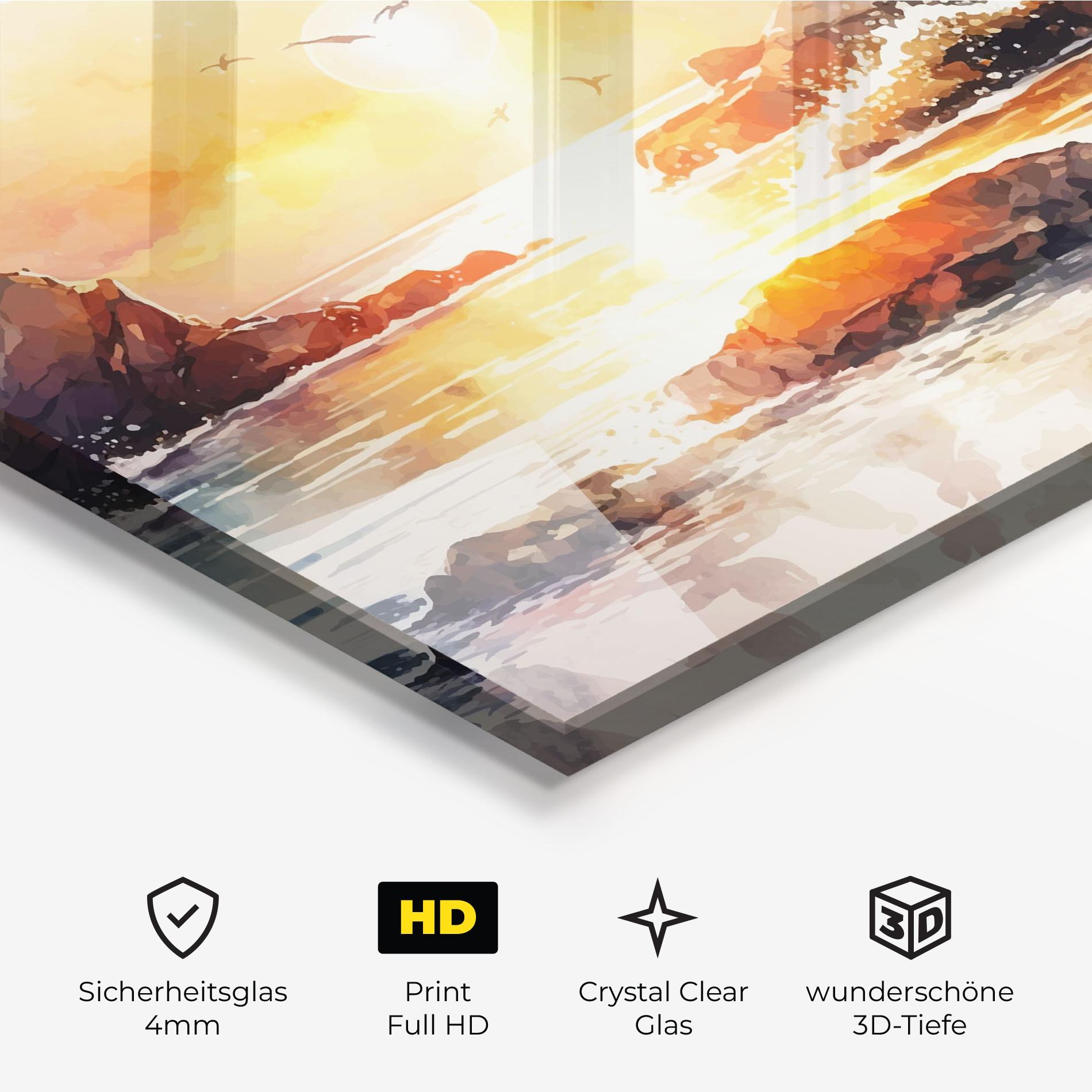 Glasbild Pretty Pastel Sunset mockup 3