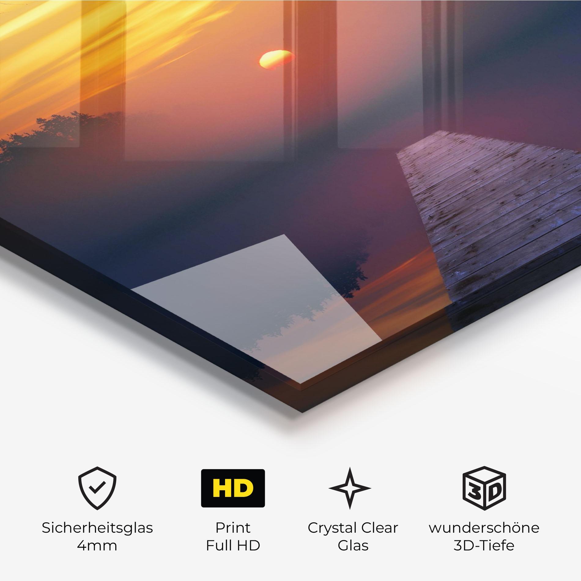 Glasbild Sunset Bridge mockup 3