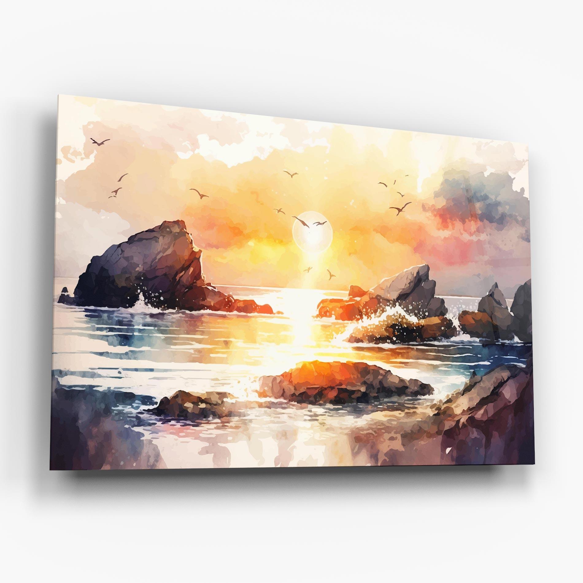 Glasbild Pretty Pastel Sunset mockup 6