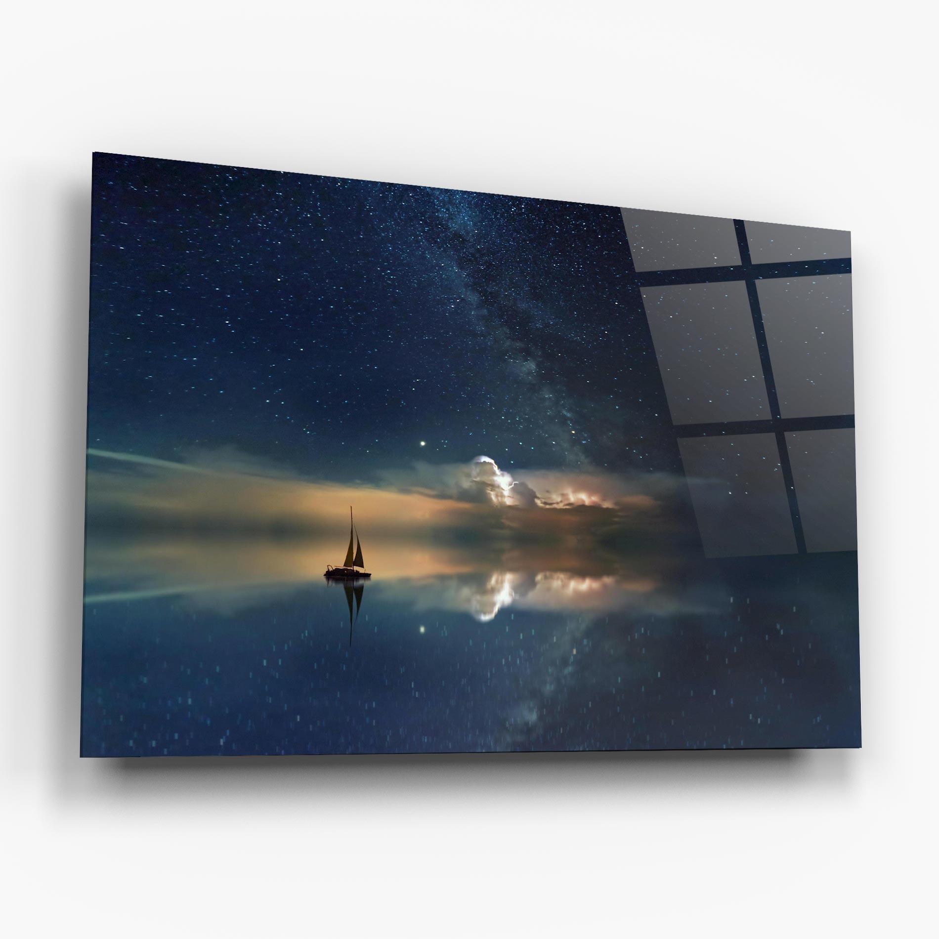 Glasbild Sky Boat mockup 6