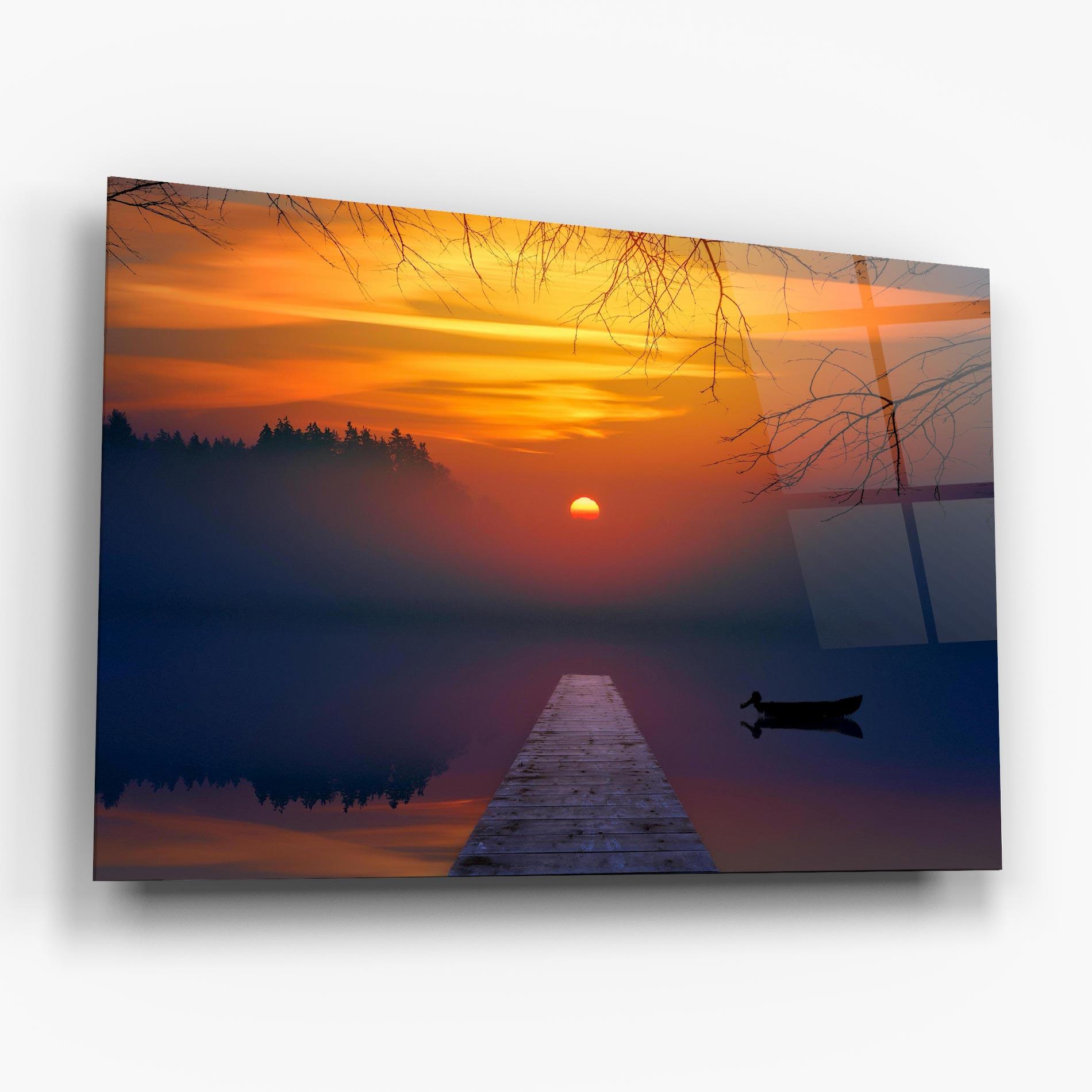 Glasbild Sunset Bridge mockup 6