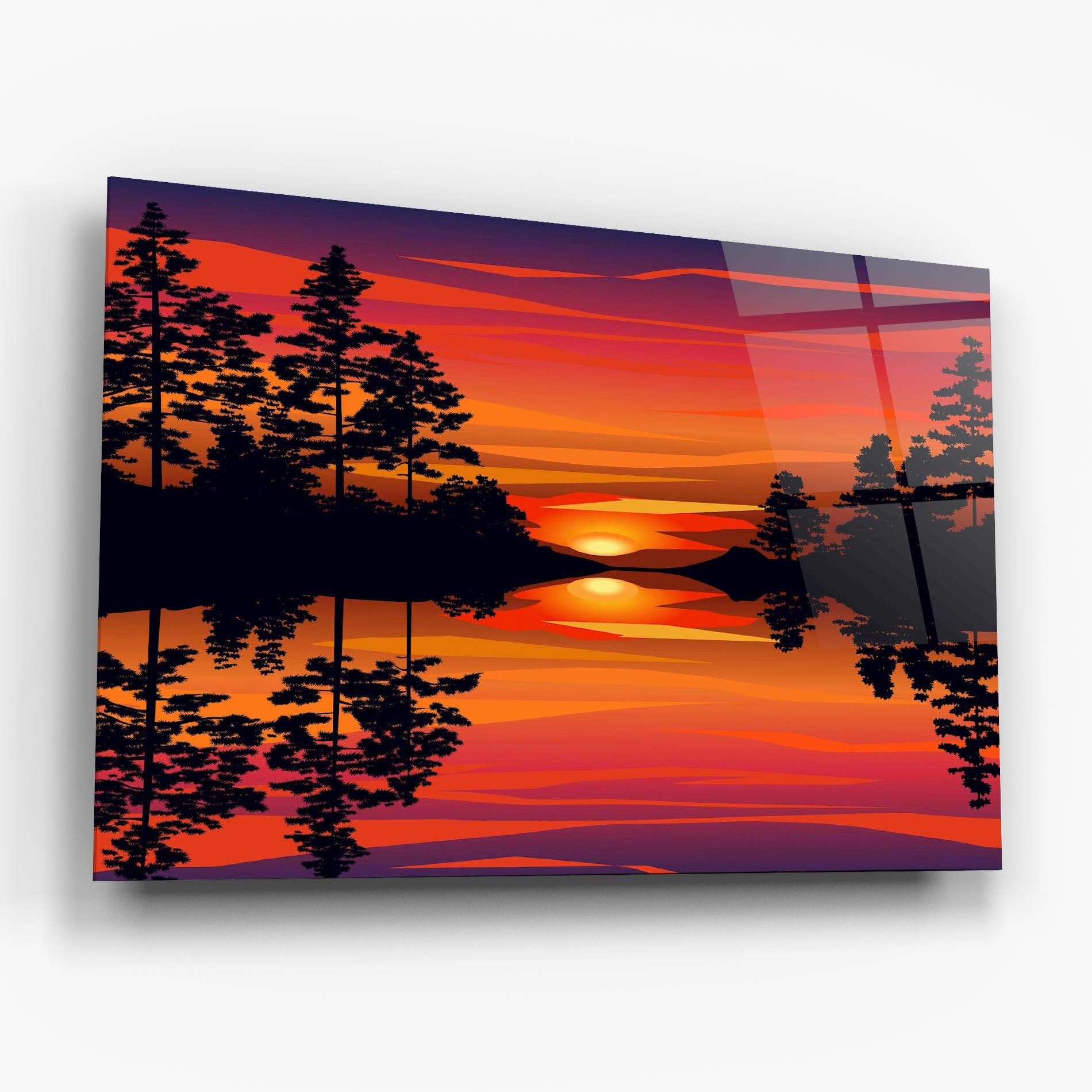 Sunset Forest Reflection mockup 6