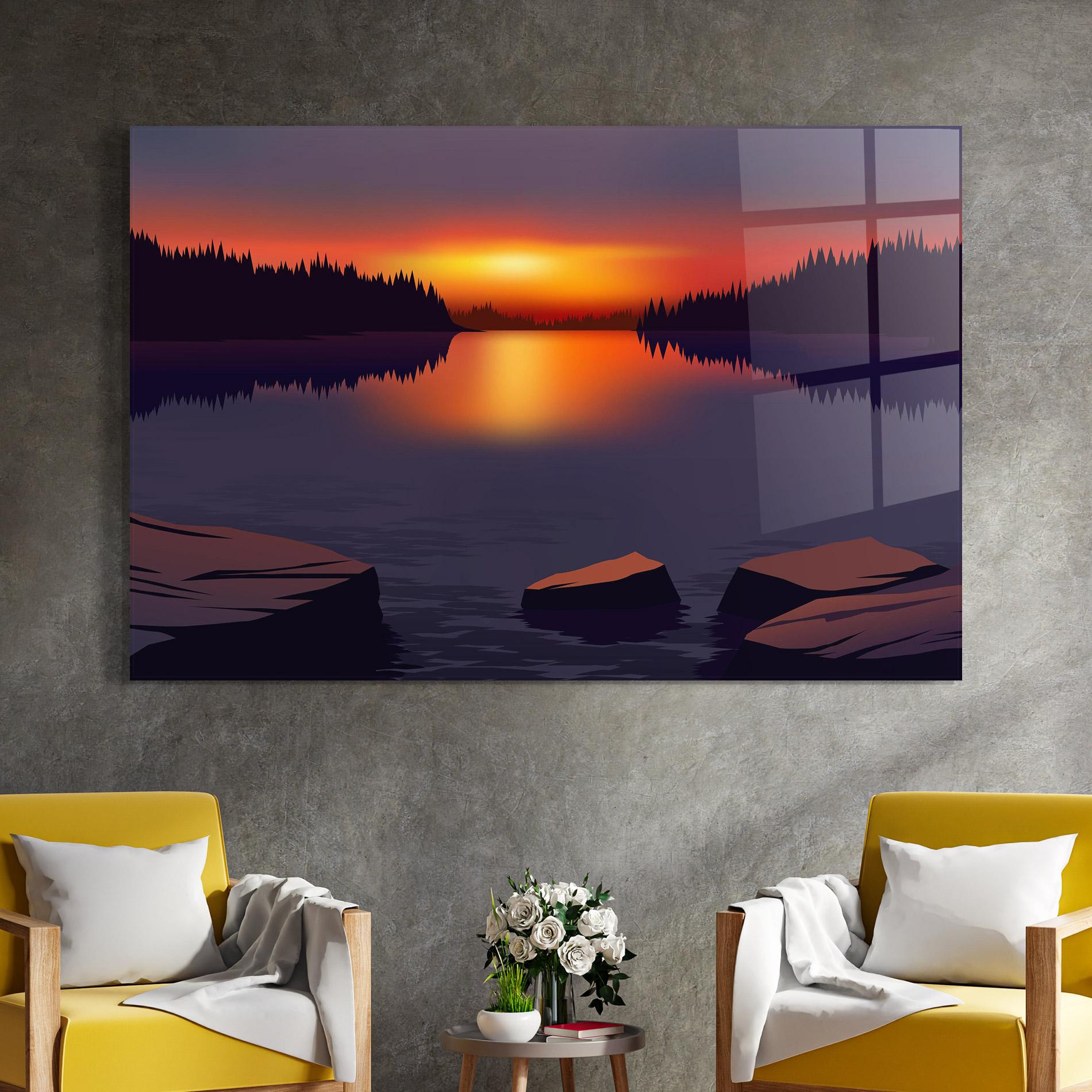 Glasbild Calm Sunset mockup 4