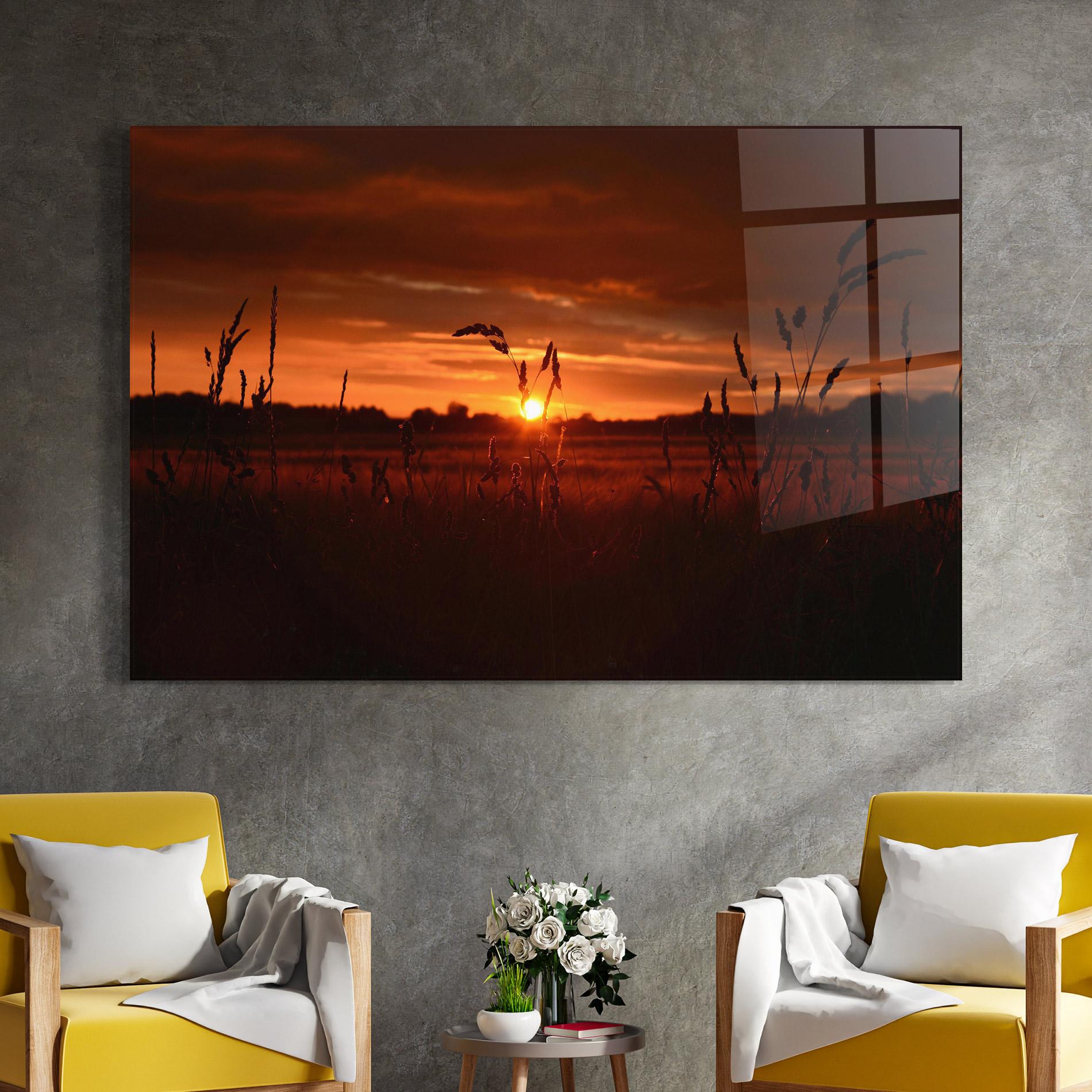 Glasbild Field Shilouette mockup 4