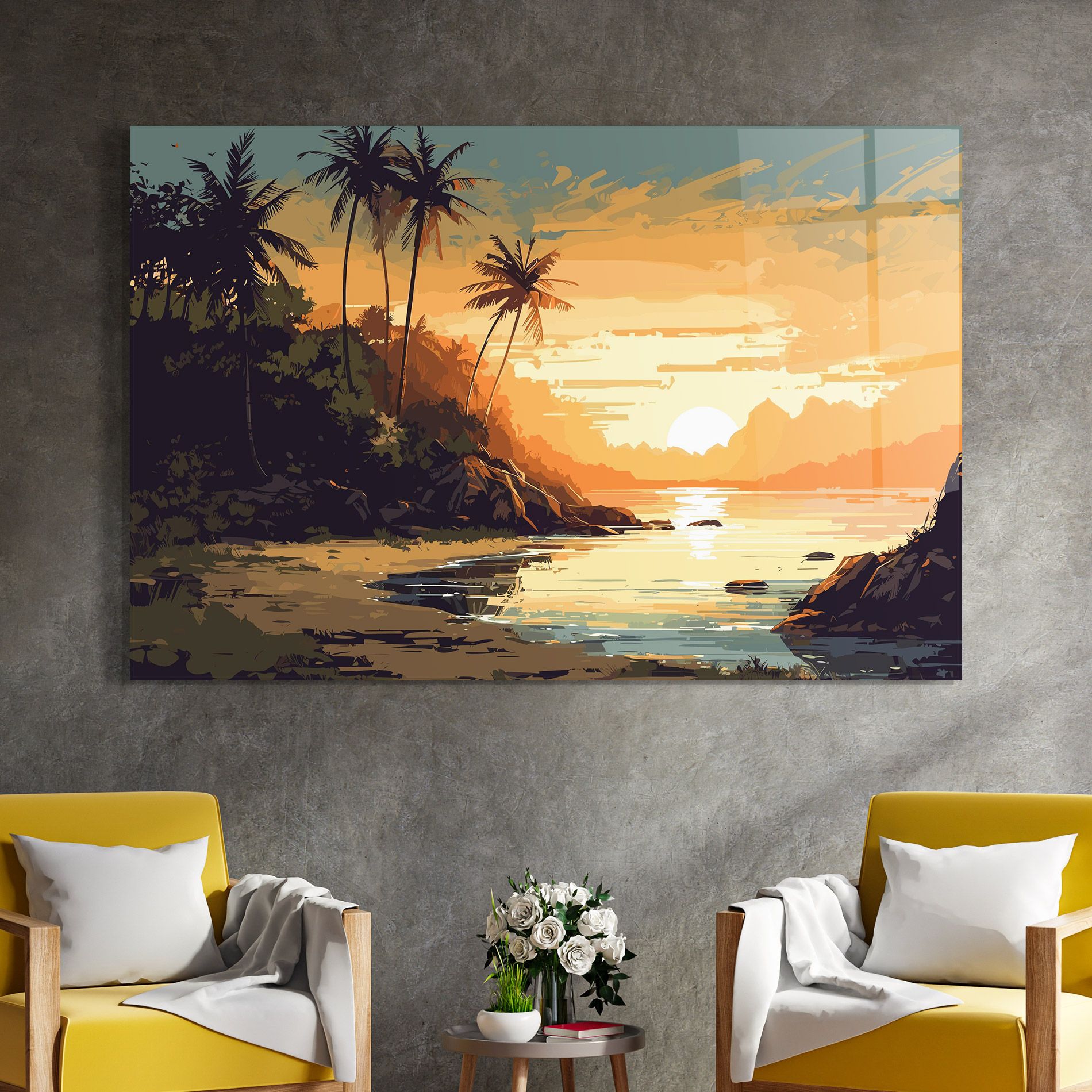 Green Yellow Sunset mockup 4